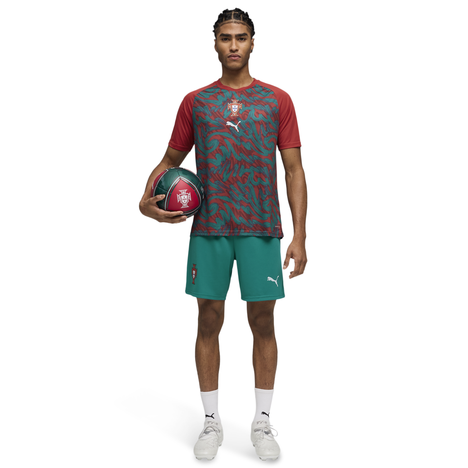 PUMA FPF Warm Up Jersey - Men's - Club Red/Green Lagoon