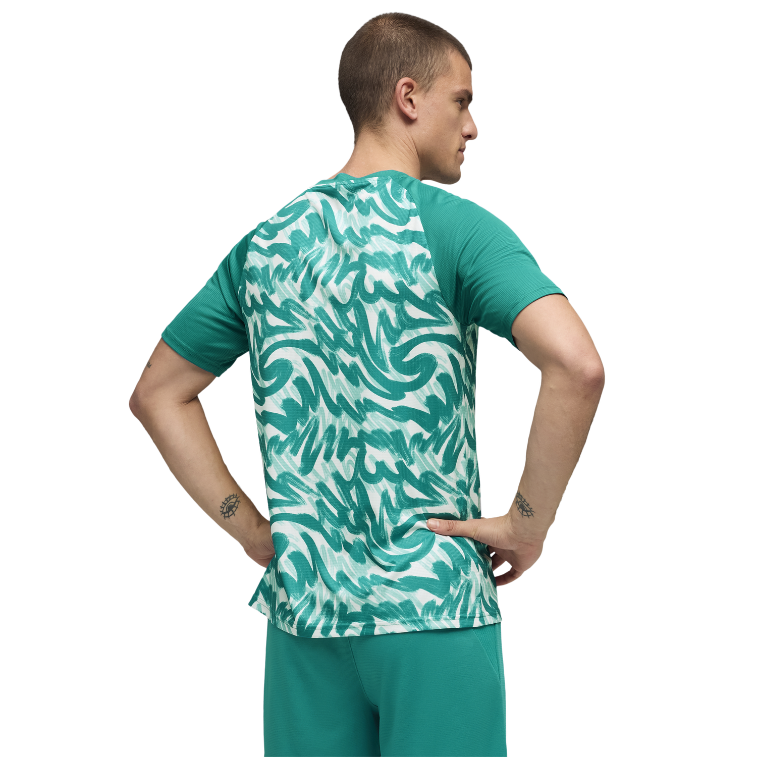 PUMA FPF Warm Up Jersey - Men's - Green Lagoon/Ruby Shimmer