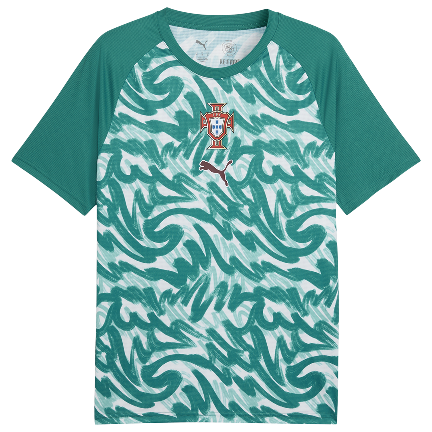 PUMA FPF Warm Up Jersey - Men's - Green Lagoon/Ruby Shimmer