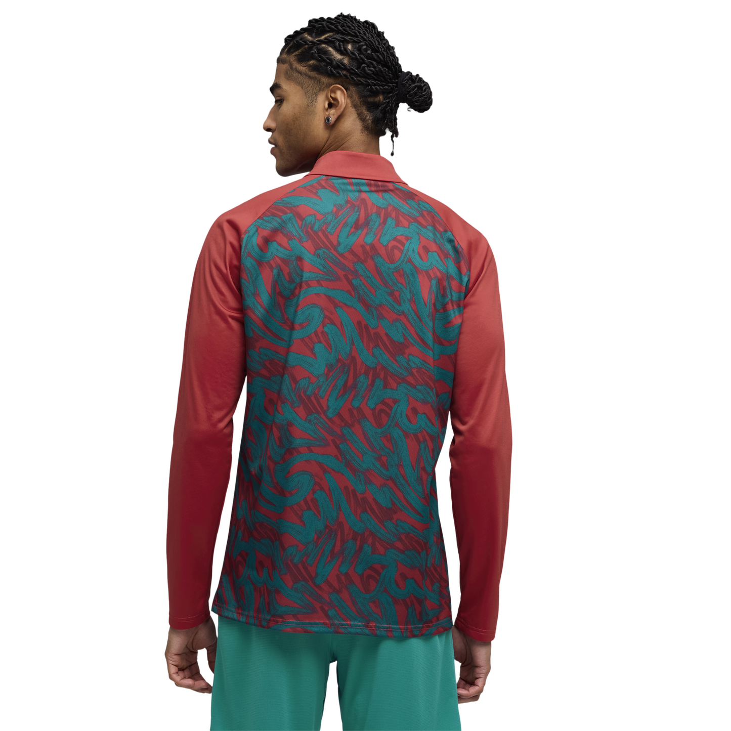 PUMA FPF Warm Up 1/4 Zip Top - Men's - Green Lagoon/Club Red