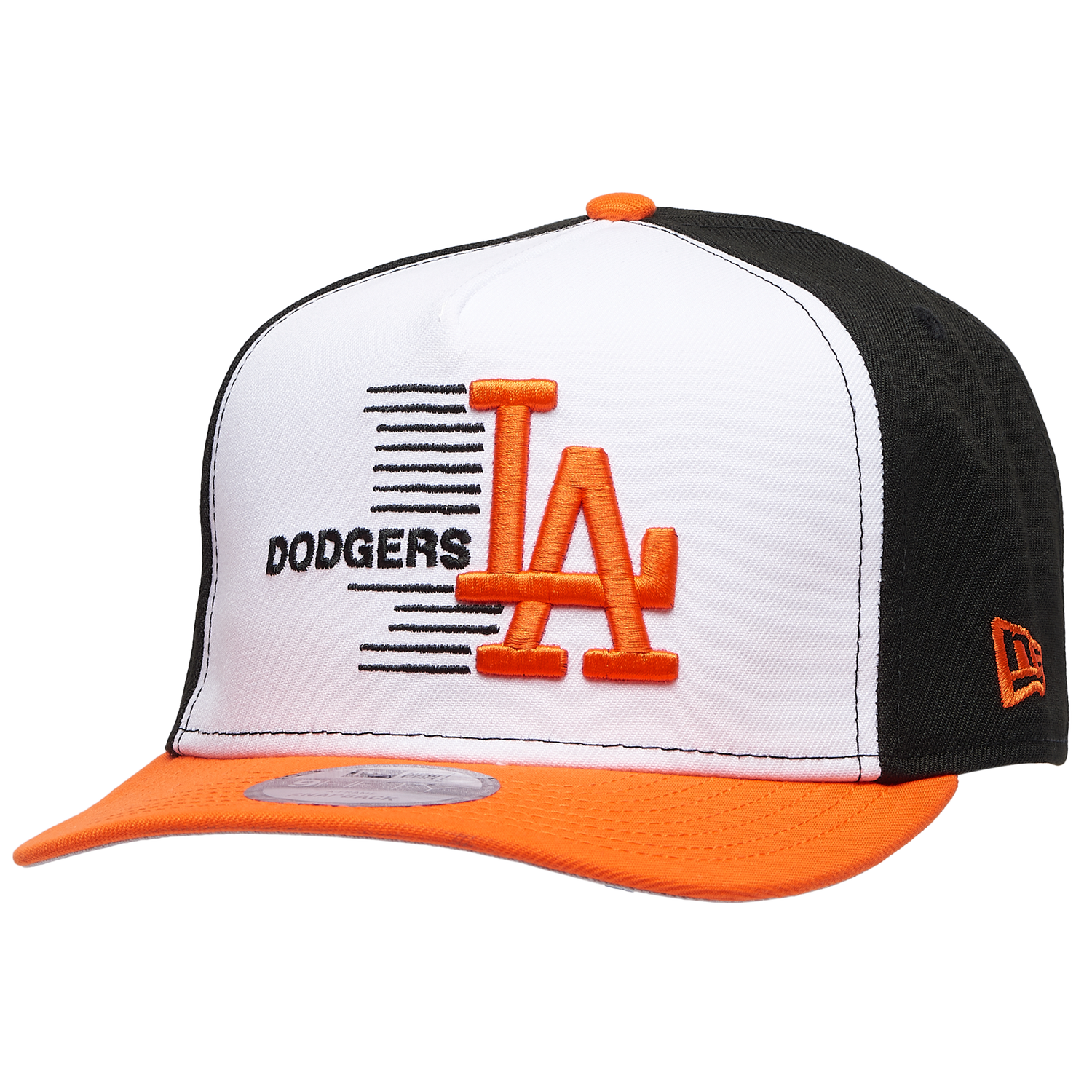 New Era Dodgers 9FIFTY A-Frame Curve 50th Cap - Men's - Orange/White/Black