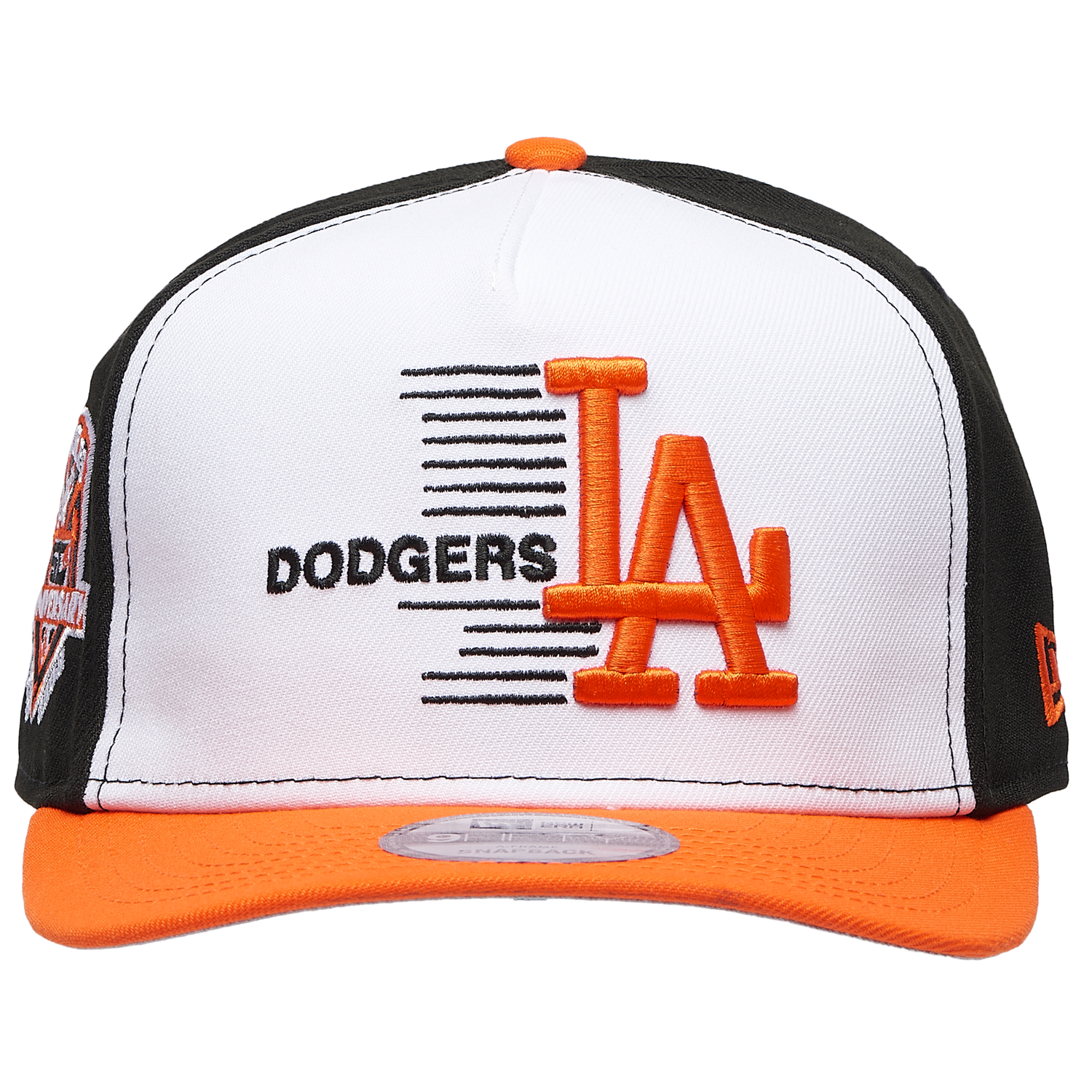 New Era Dodgers 9FIFTY A-Frame Curve 50th Cap - Men's - Orange/White/Black