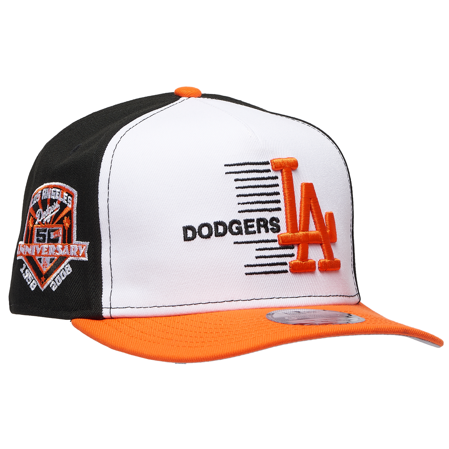 New Era Dodgers 9FIFTY A-Frame Curve 50th Cap - Men's - Orange/White/Black