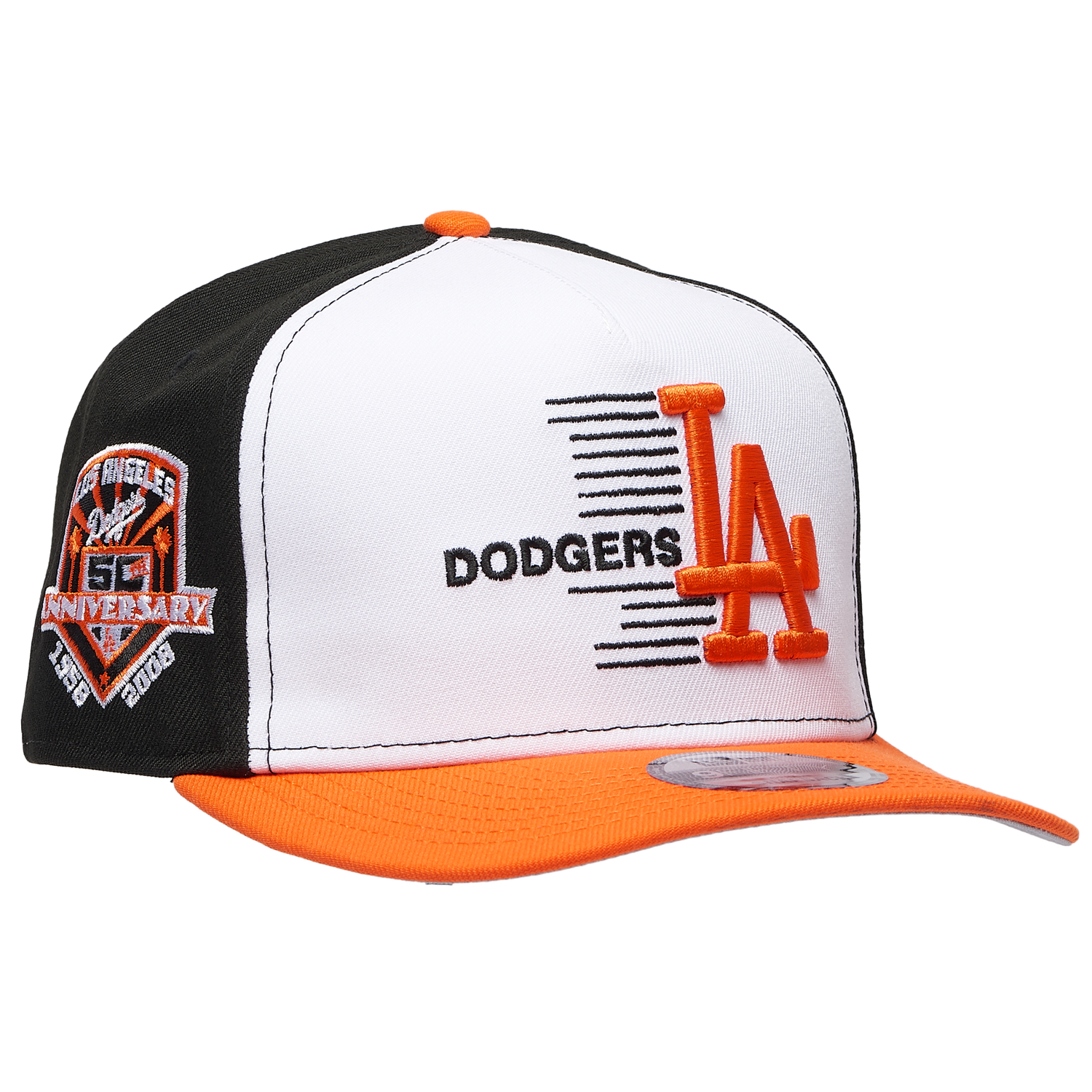 New Era Dodgers 9FIFTY A-Frame Curve 50th Cap - Men's - Orange/White/Black
