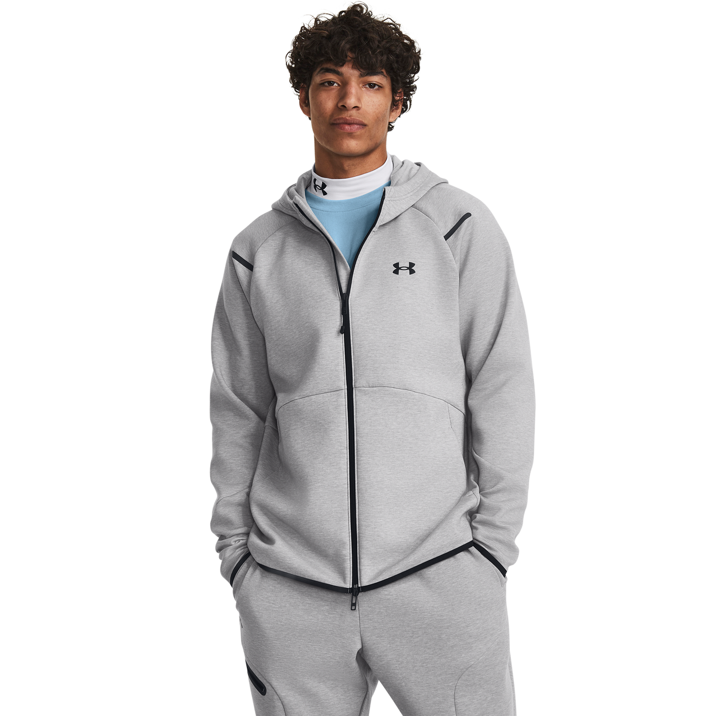Under Armour Unstoppable Fleece Full-Zip Hoodie - Men's - Black/Mod Grey