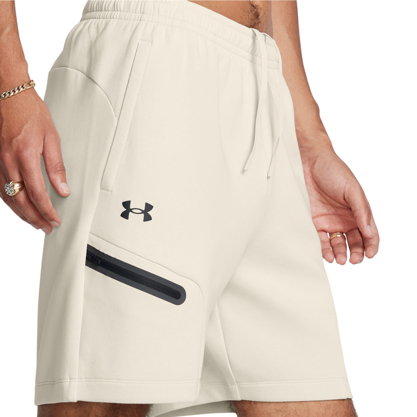 Under Armour Unstoppable Fleece Shorts - Men's - Summit White/Black
