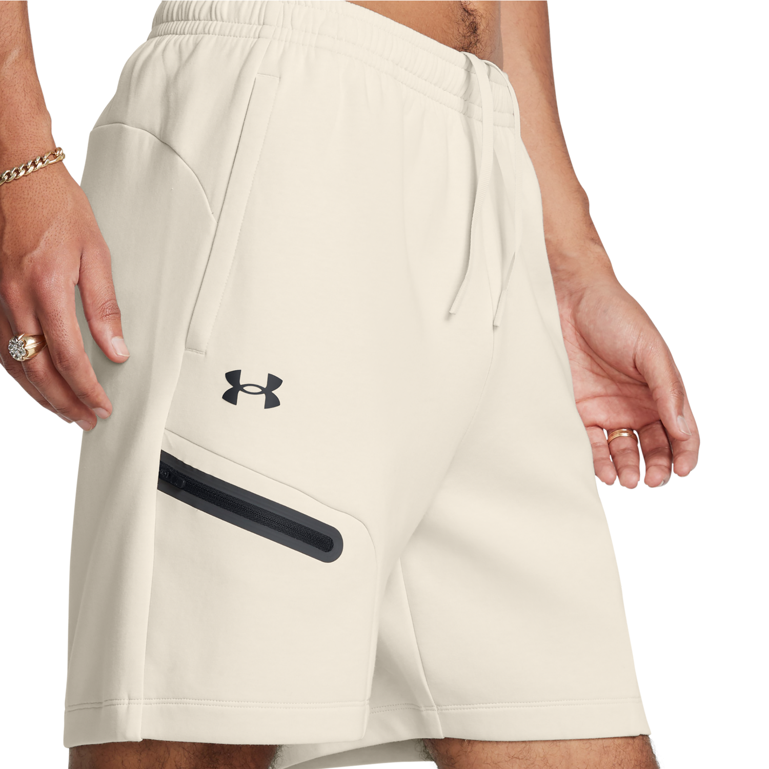 Under Armour Unstoppable Fleece Shorts - Men's - Summit White/Black