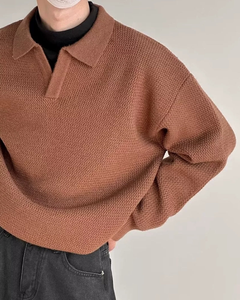 Textured Knit Polo Sweater - foto 4