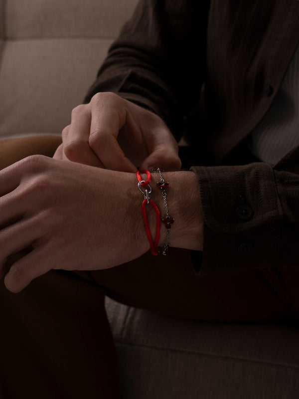 RED UNITY BRACELET | Silver
