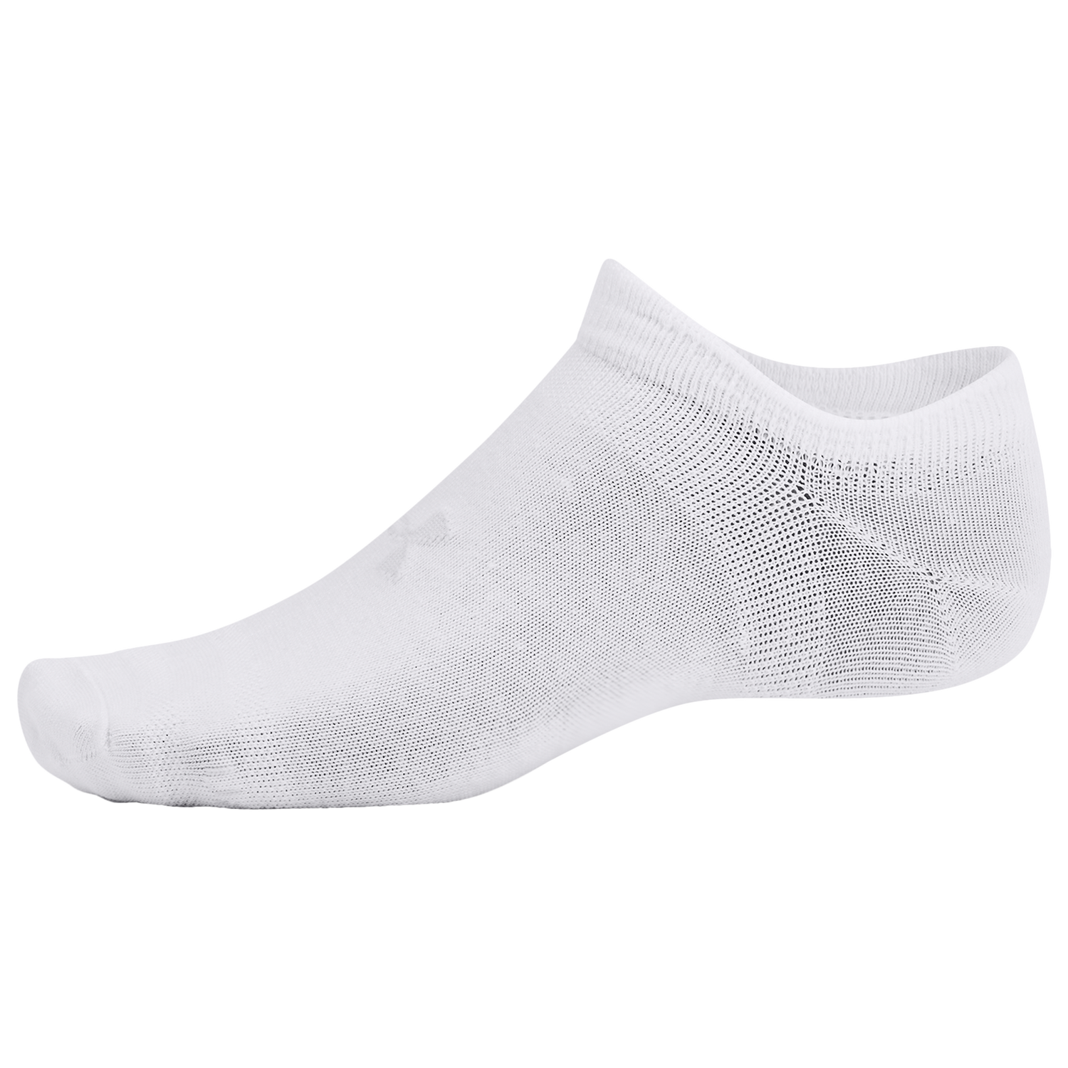 Under Armour Essential 6 Pack No Show Socks - Men's - White/White/Halo Grey