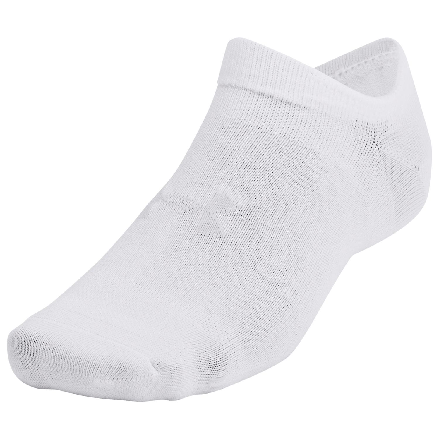 Under Armour Essential 6 Pack No Show Socks - Men's - White/White/Halo Grey