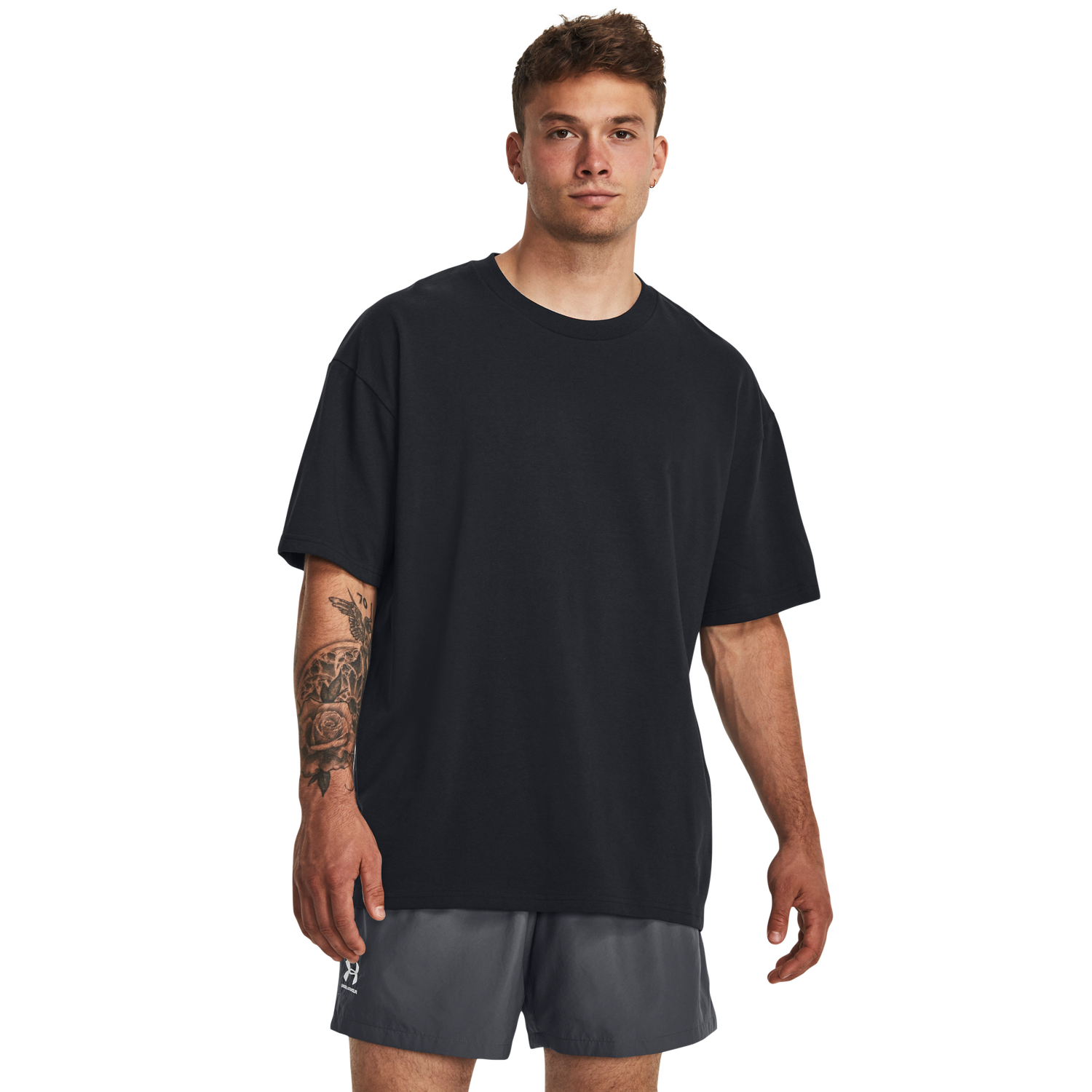 Under Armour Oversized Heavyweight Short Sleeve - Men's - Black/White