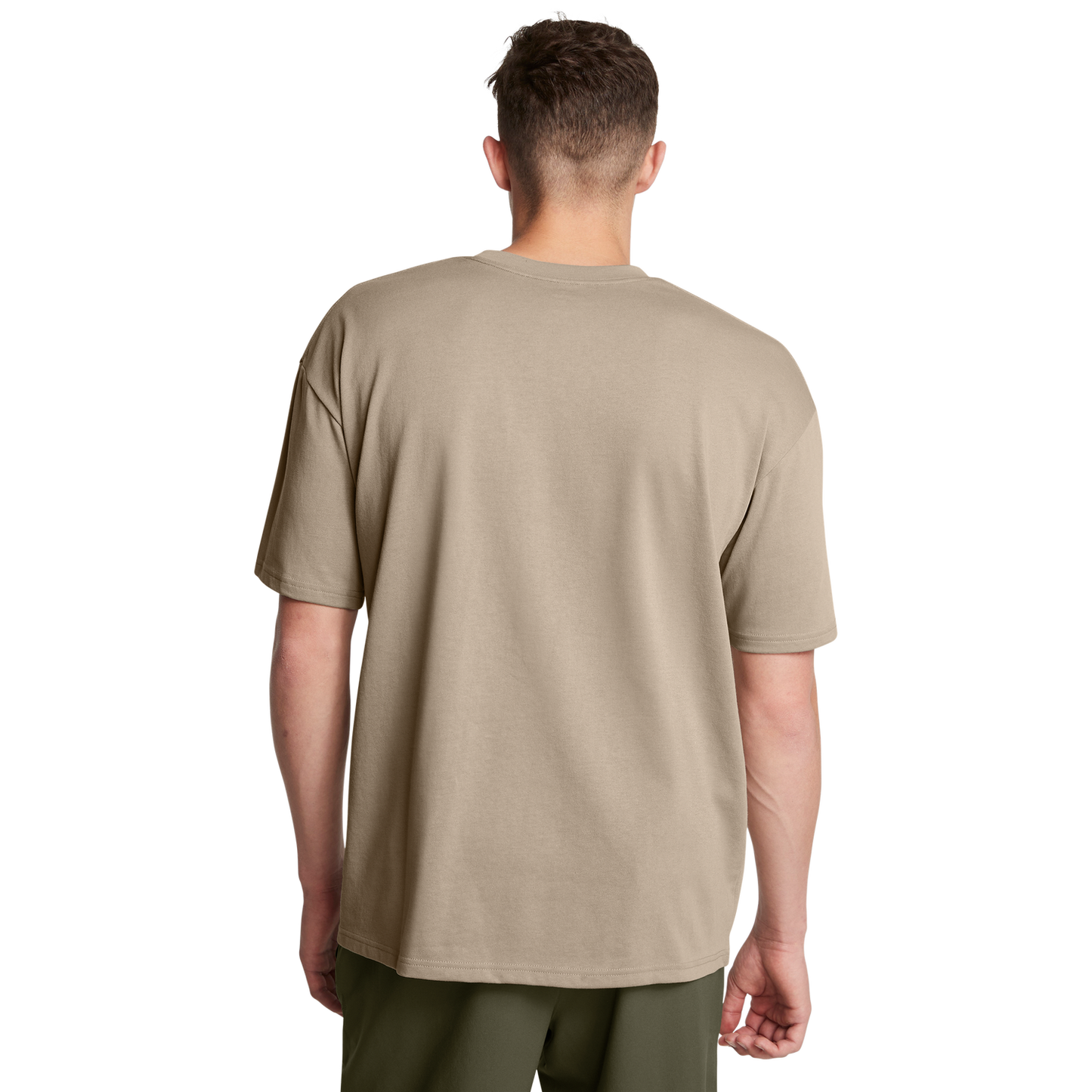 Under Armour Oversized Heavyweight Short Sleeve - Men's - Timberwolf Taupe/White