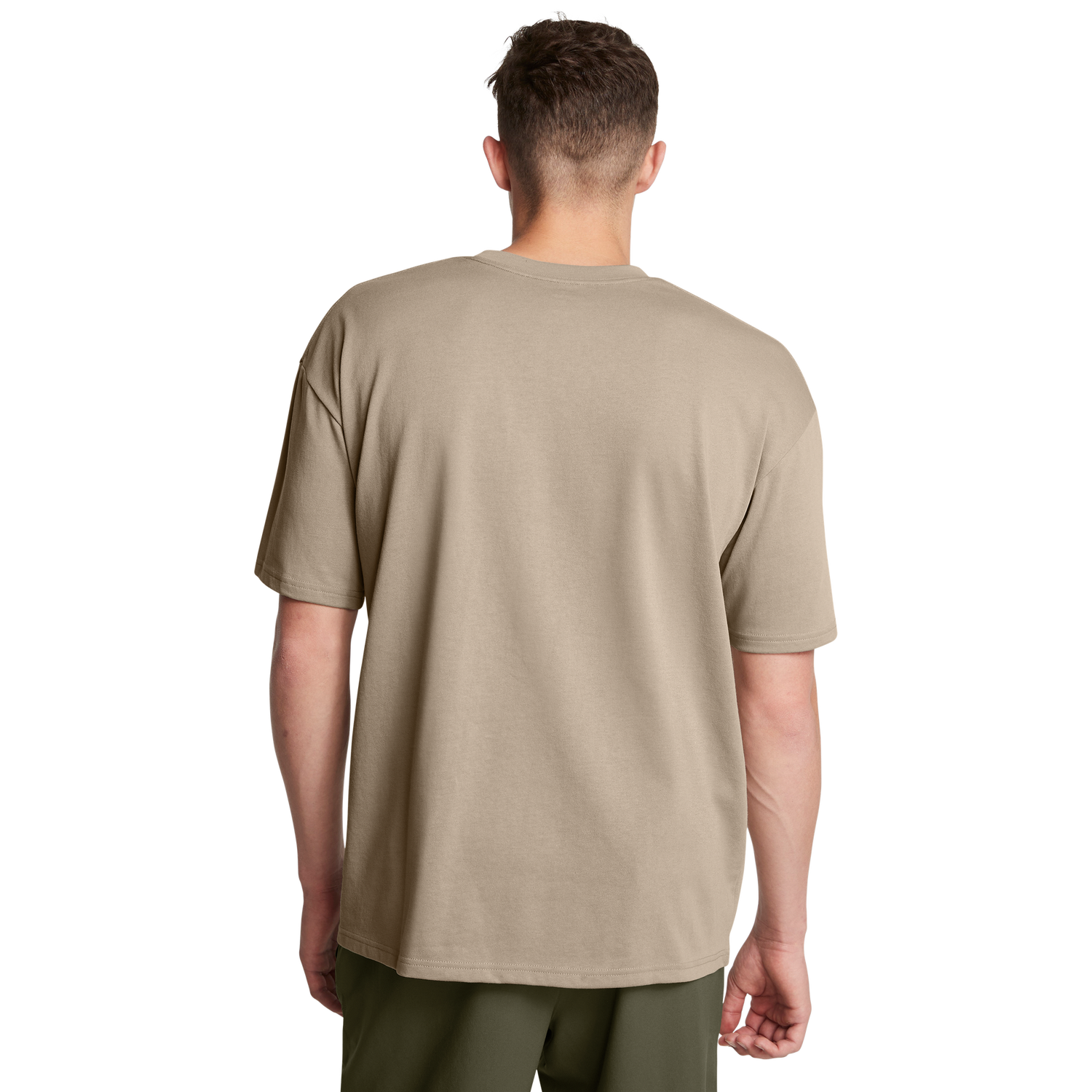 Under Armour Oversized Heavyweight Short Sleeve - Men's - Timberwolf Taupe/White