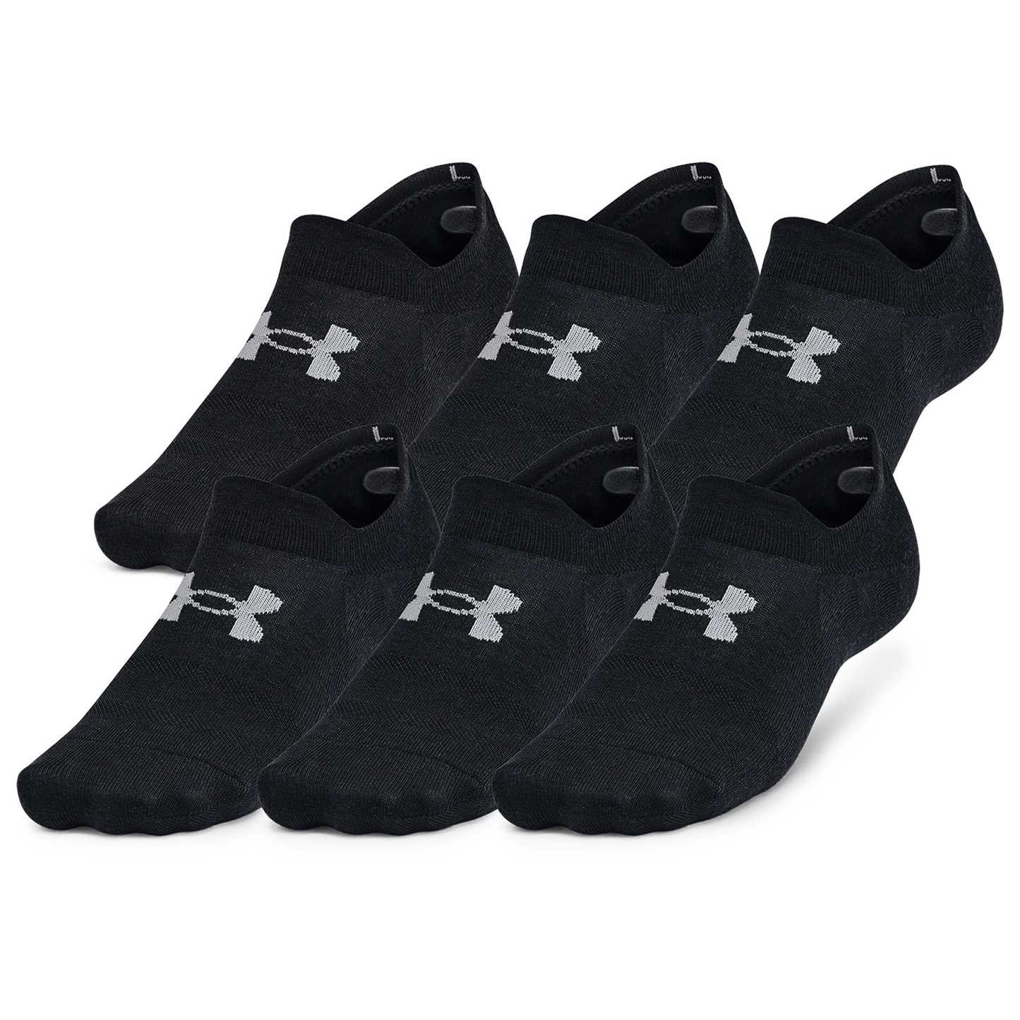 Under Armour Essential 6 Pack Ultra Low Socks - Men's - Black/Black/Castlerock