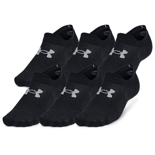 Under Armour Essential 6 Pack Ultra Low Socks - Men's - Black/Black/Castlerock