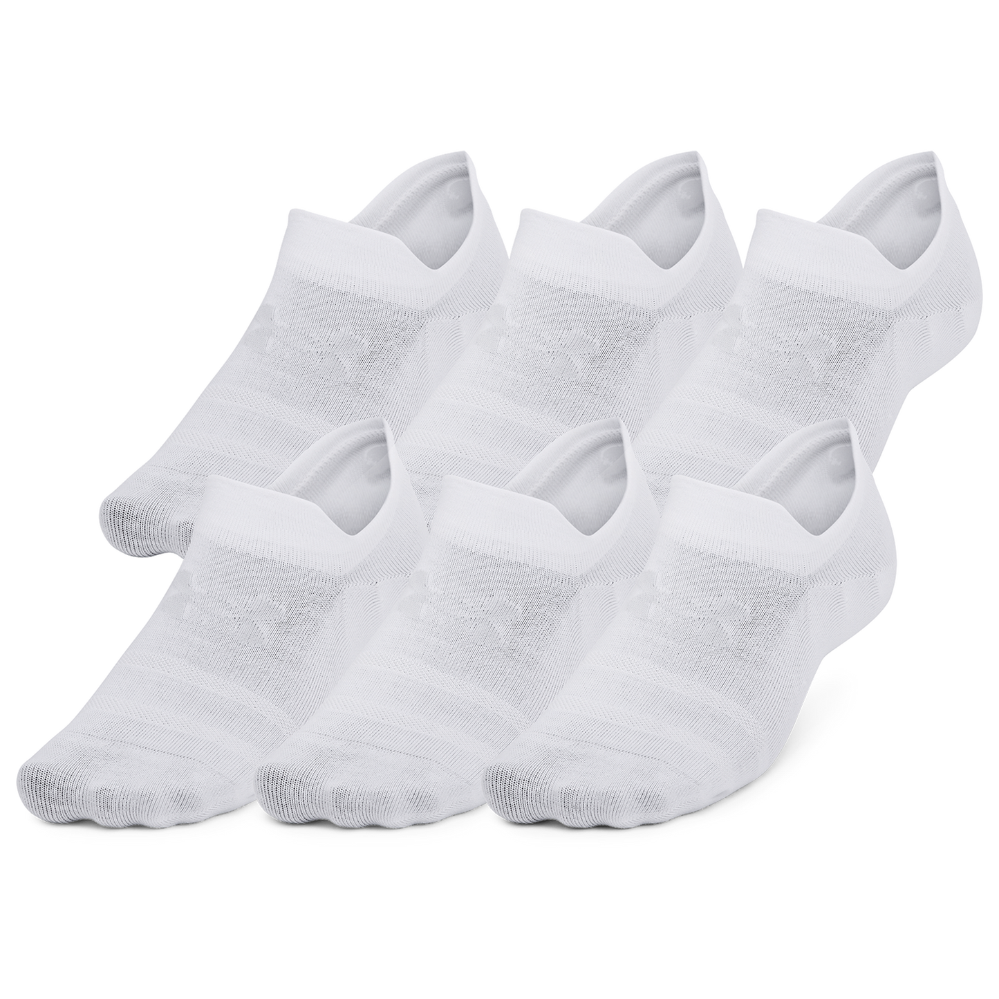 Under Armour Essential 6 Pack Ultra Low Socks - Men's - White/White/Halo Grey