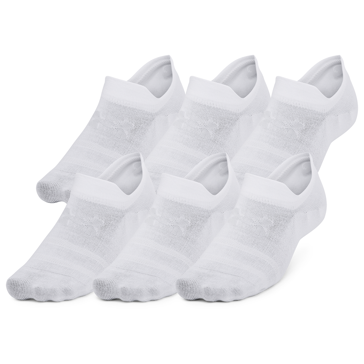 Under Armour Essential 6 Pack Ultra Low Socks - Men's - White/White/Halo Grey