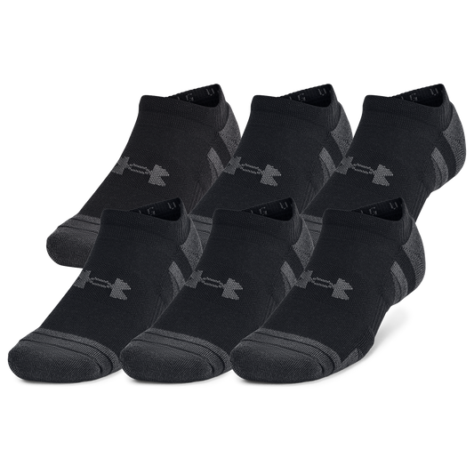 Under Armour Perf Tech 6 Pack No Show Socks - Men's - Black