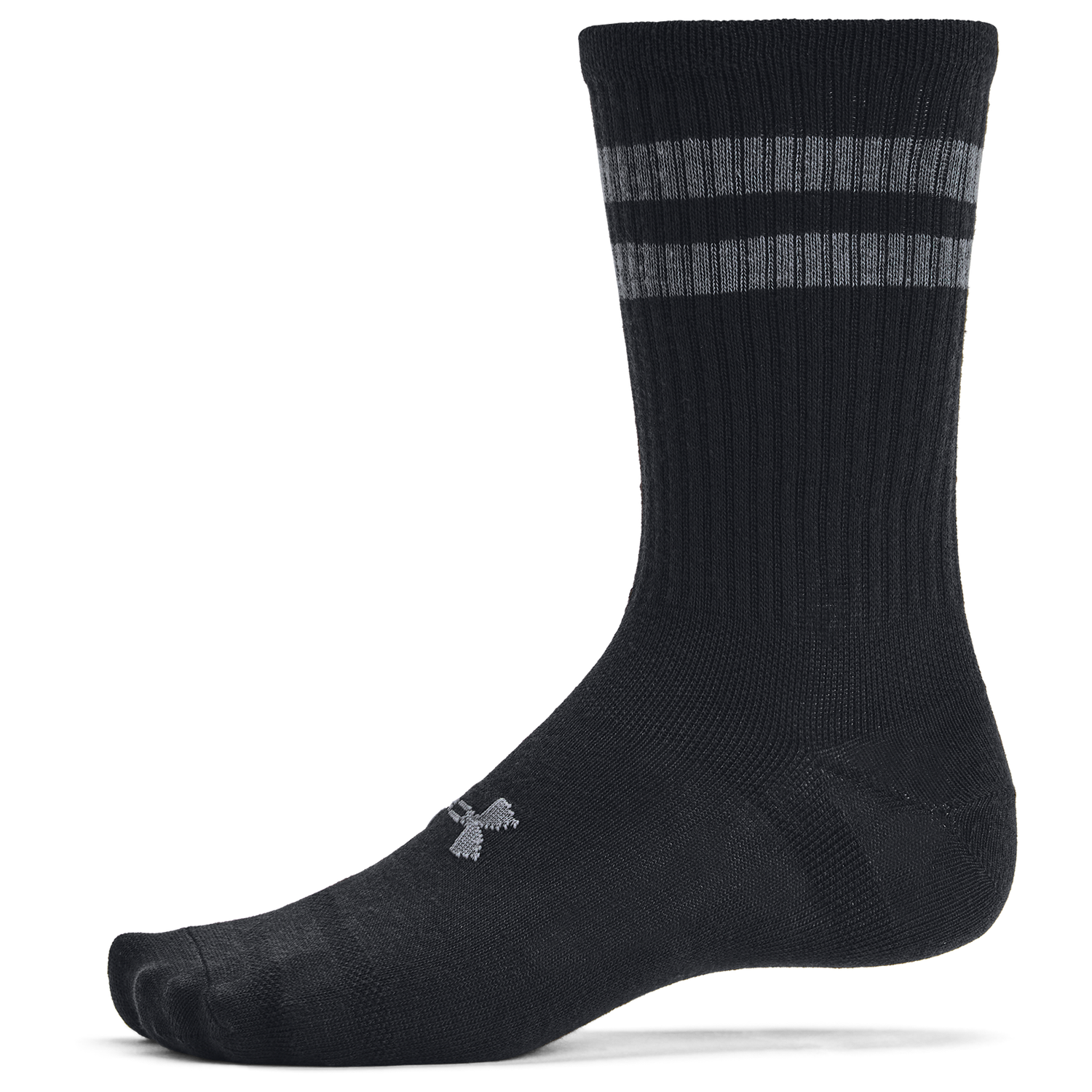 Under Armour Essential 6 Pack Crew Socks - Men's - White/White/Black