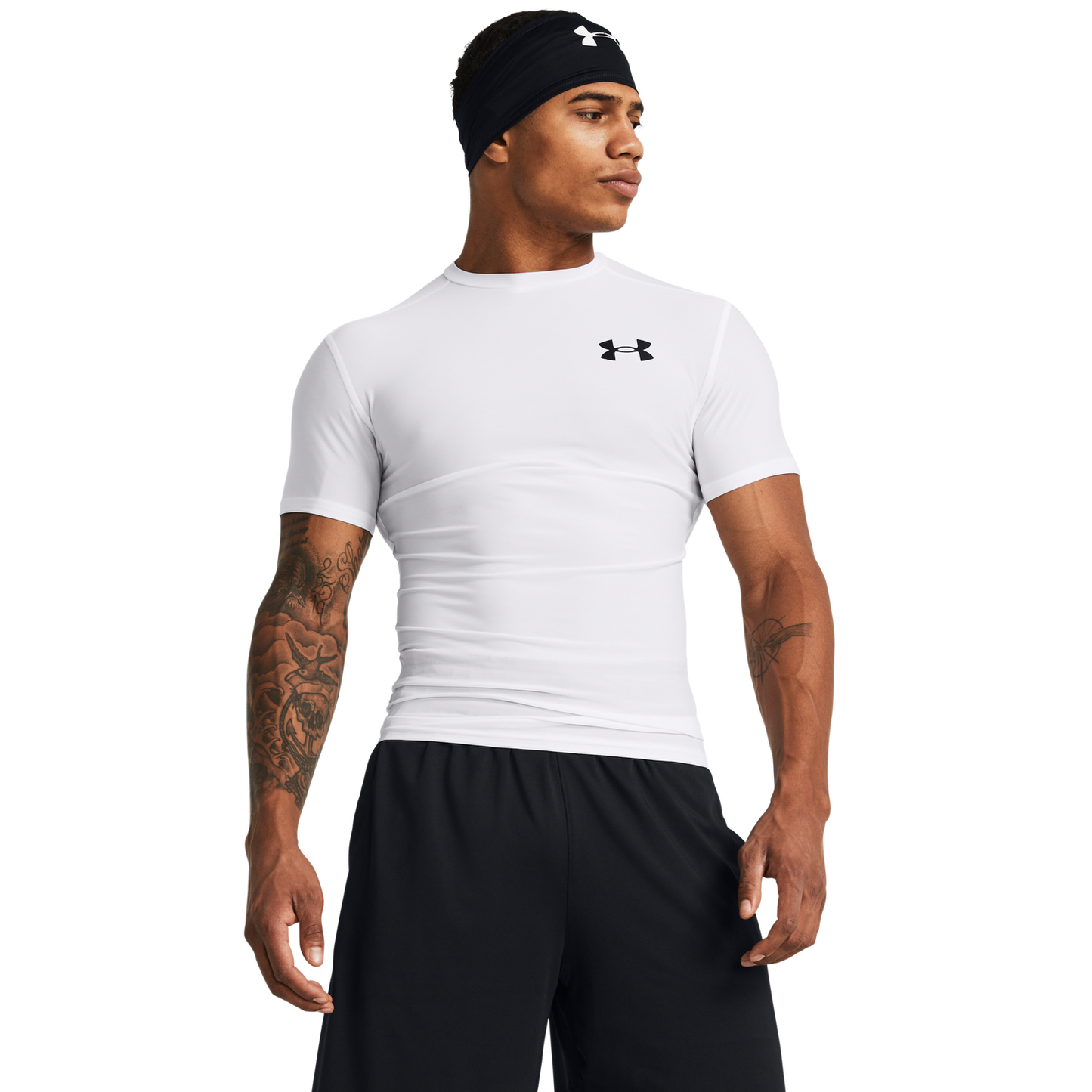 Under Armour Heatgear OG Compression Short Sleeve - Men's - White/Black