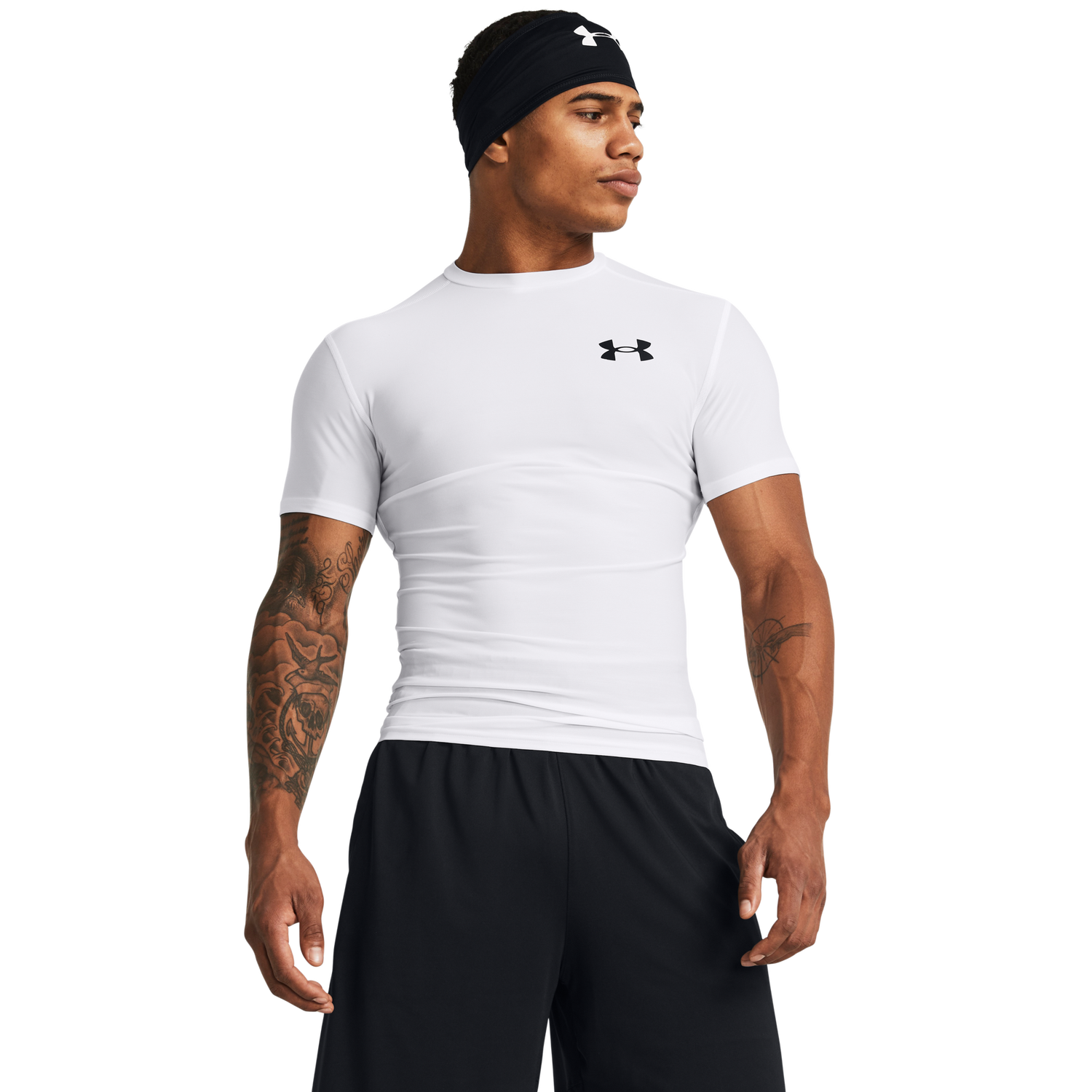 Under Armour Heatgear OG Compression Short Sleeve - Men's - White/Black