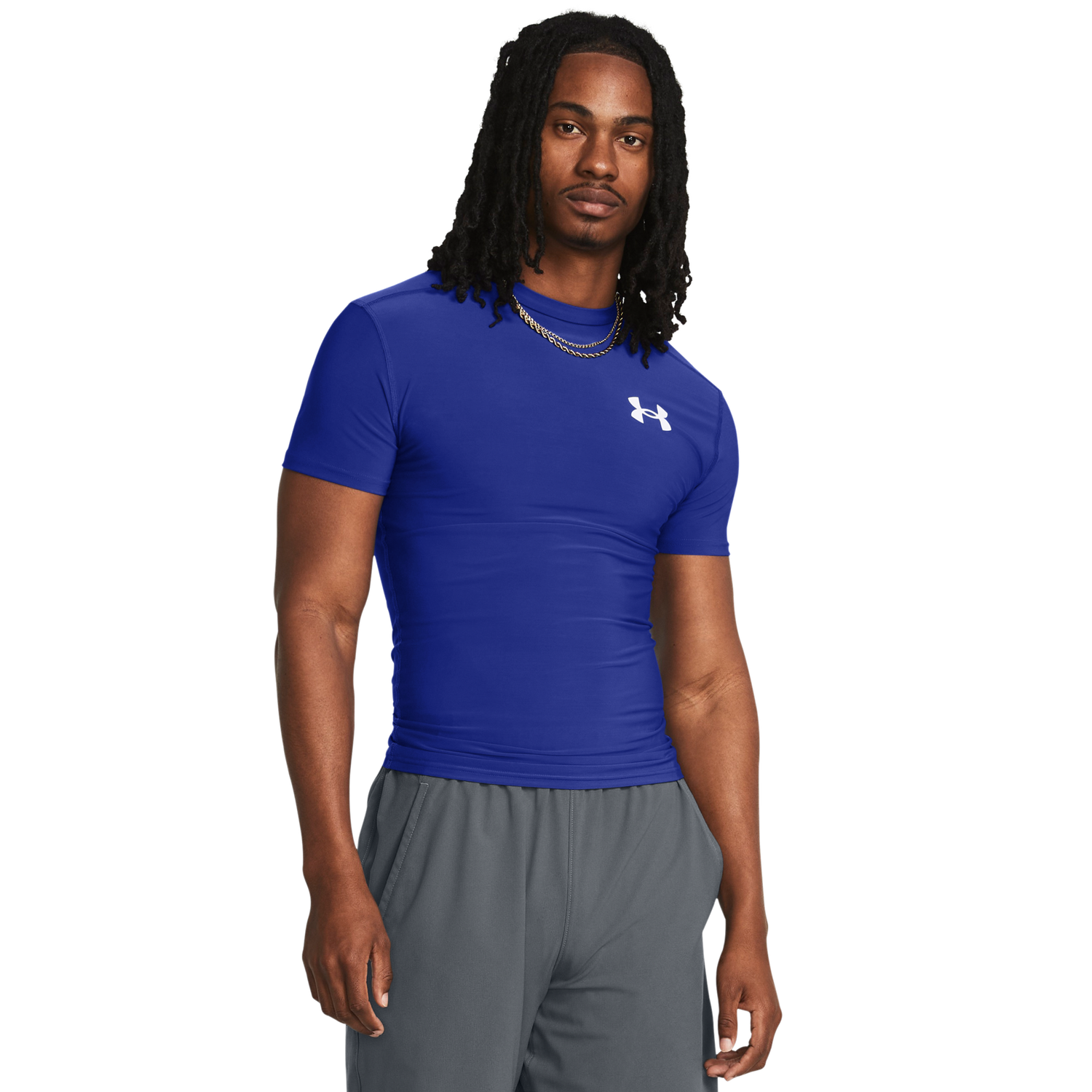Under Armour Heatgear OG Compression Short Sleeve - Men's - Royal/White