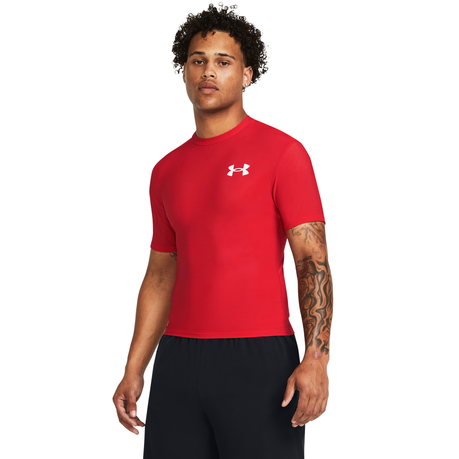 Under Armour Heatgear OG Compression Short Sleeve - Men's - Red/White