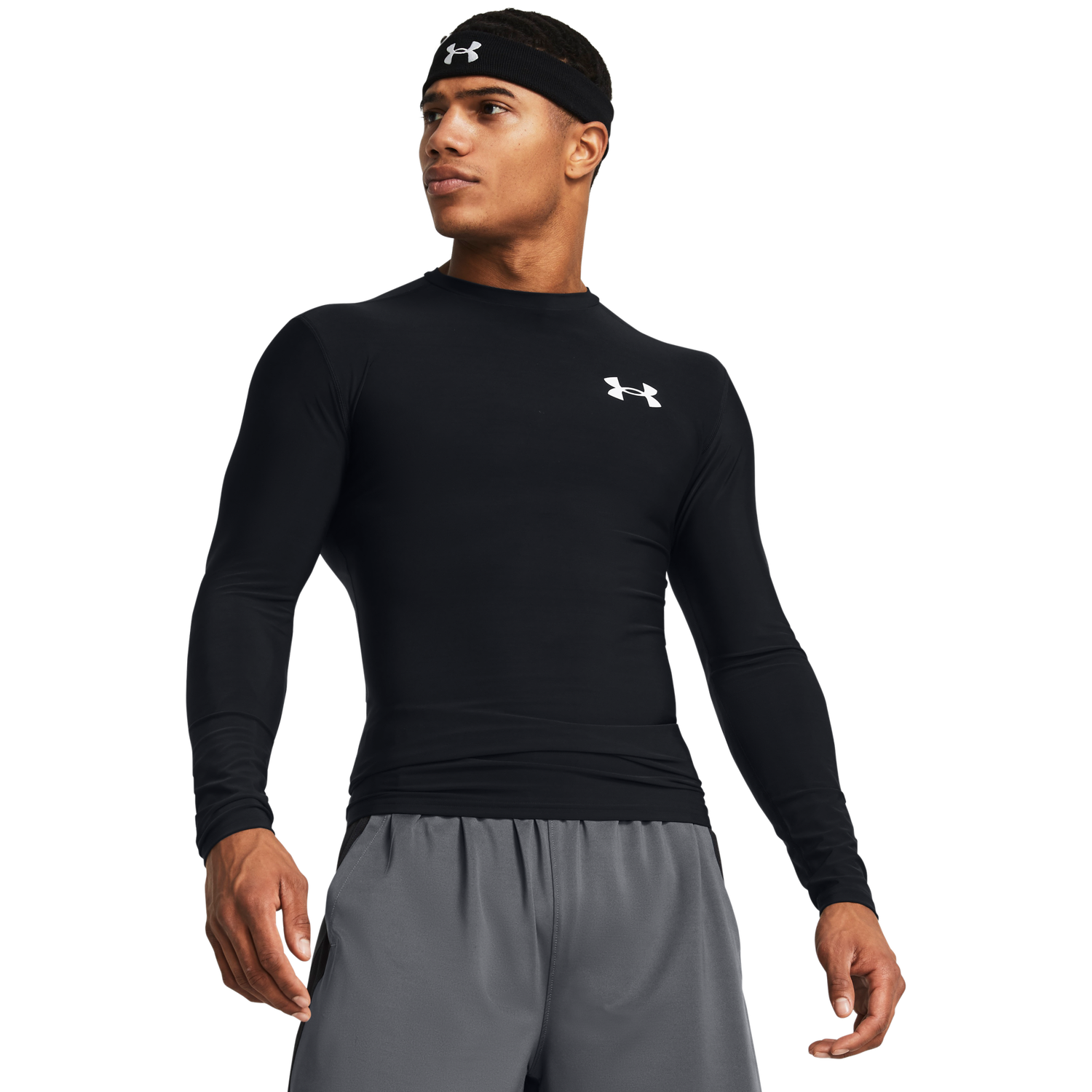 Under Armour Heatgear OG Compression Long Sleeve - Men's - Black/White