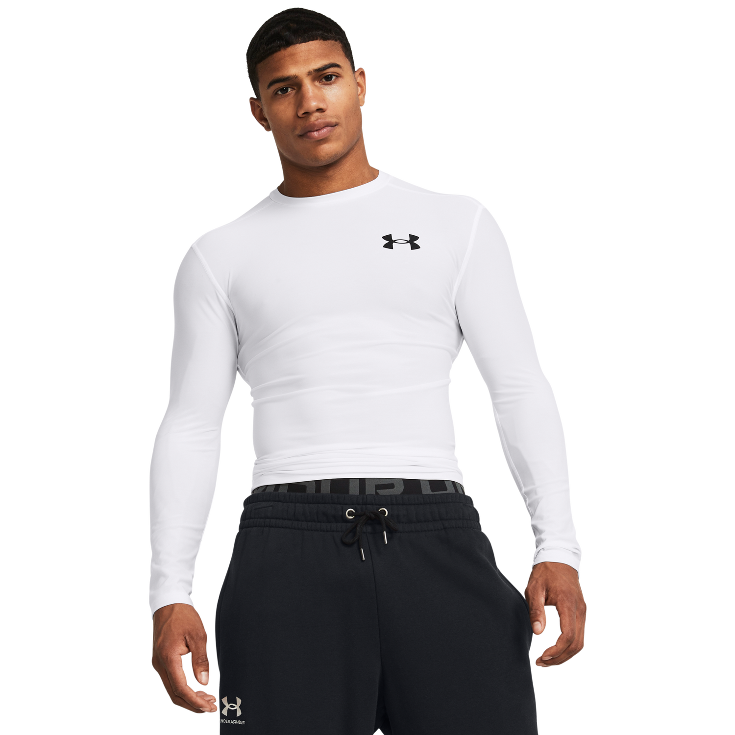 Under Armour Heatgear OG Compression Long Sleeve - Men's - White/Black