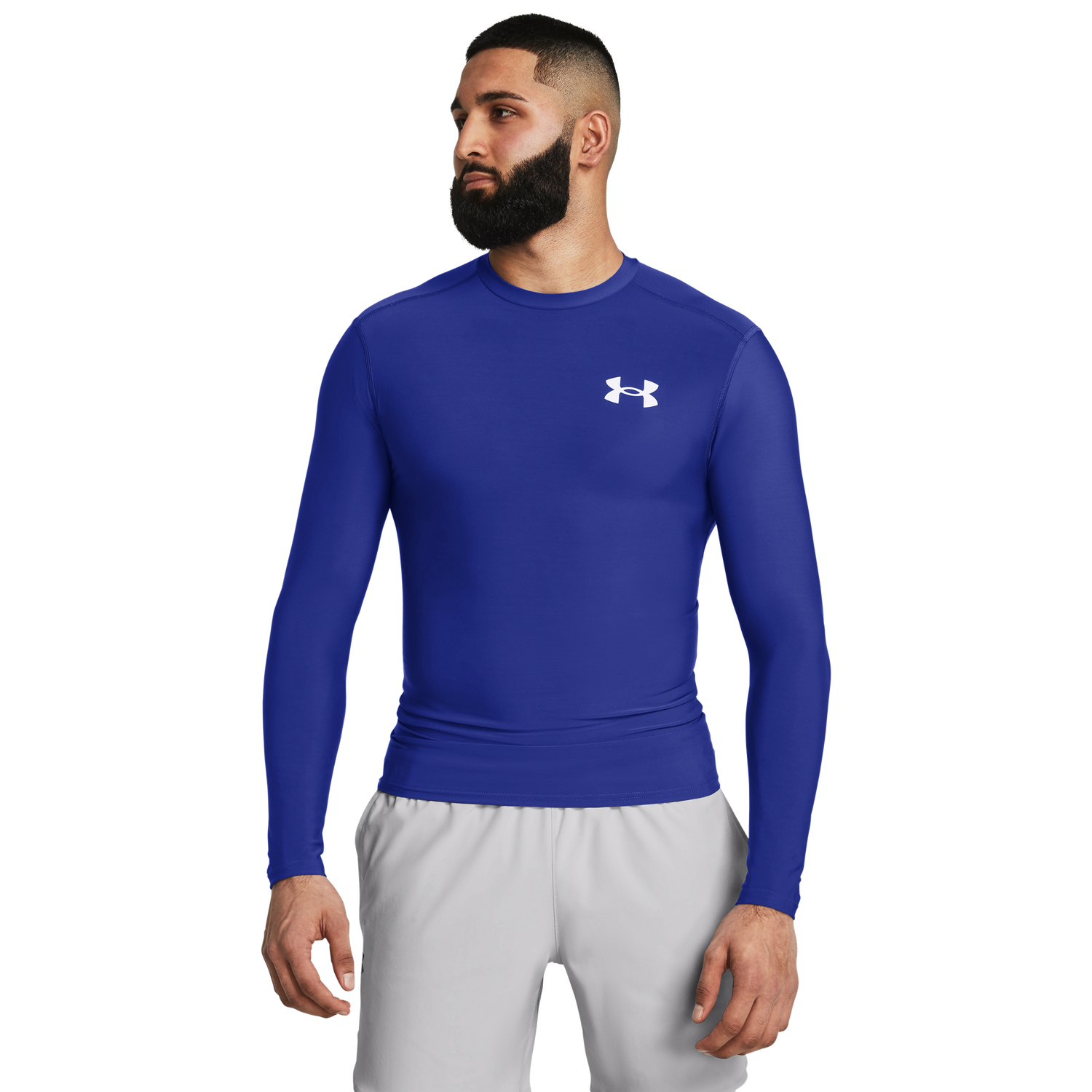 Under Armour Heatgear OG Compression Long Sleeve - Men's - Royal/White