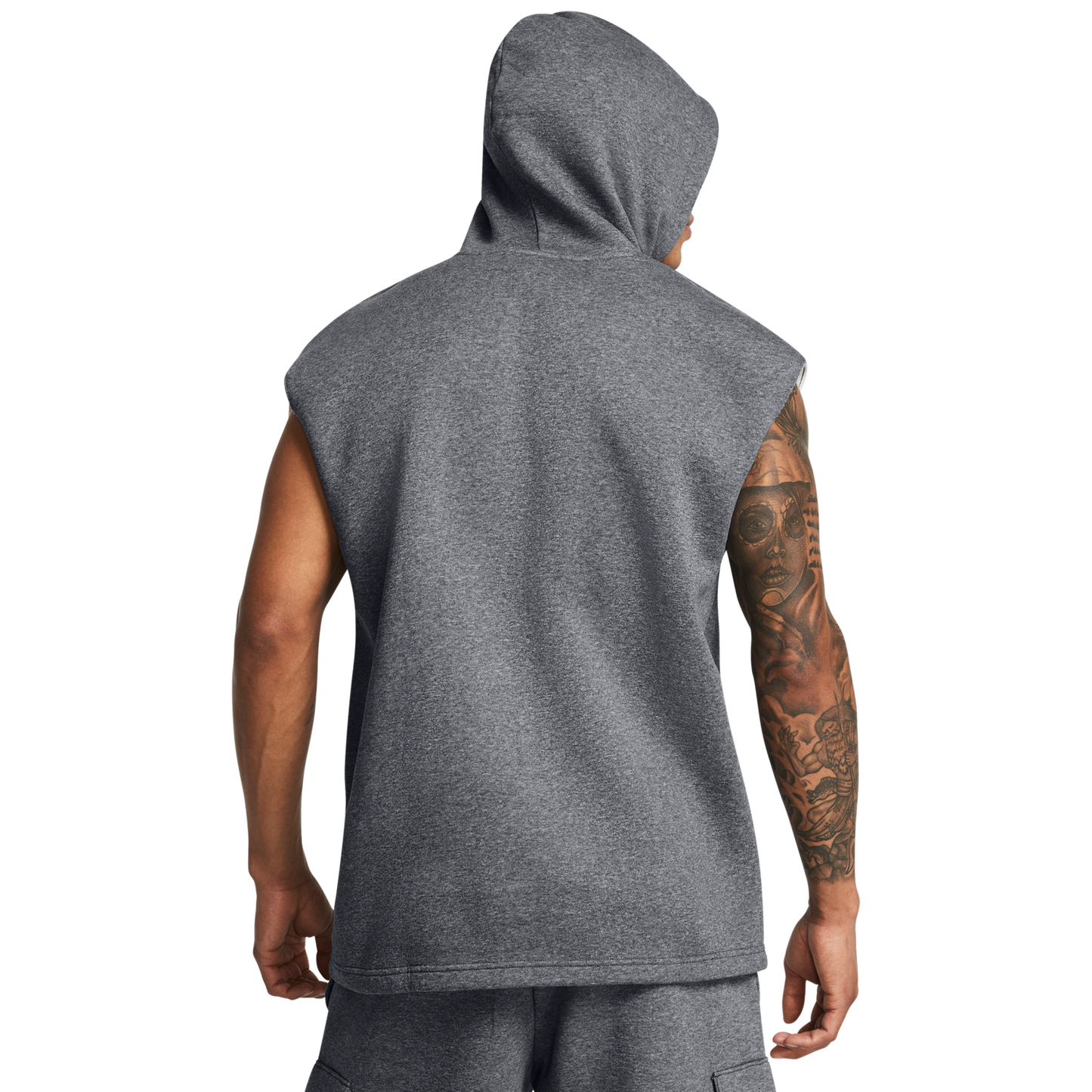 Under Armour Icon Fleece Sleeveless Hoodie - Men's - Pitch Grey/White