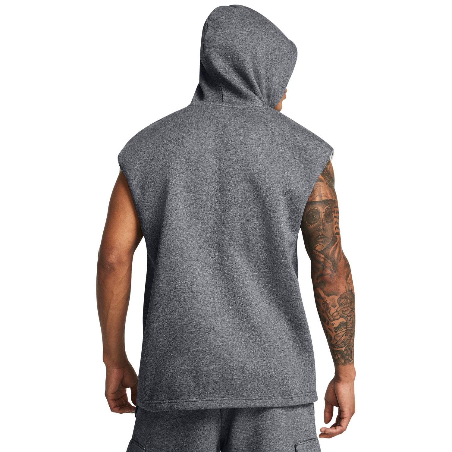 Under Armour Icon Fleece Sleeveless Hoodie - Men's - Pitch Grey/White