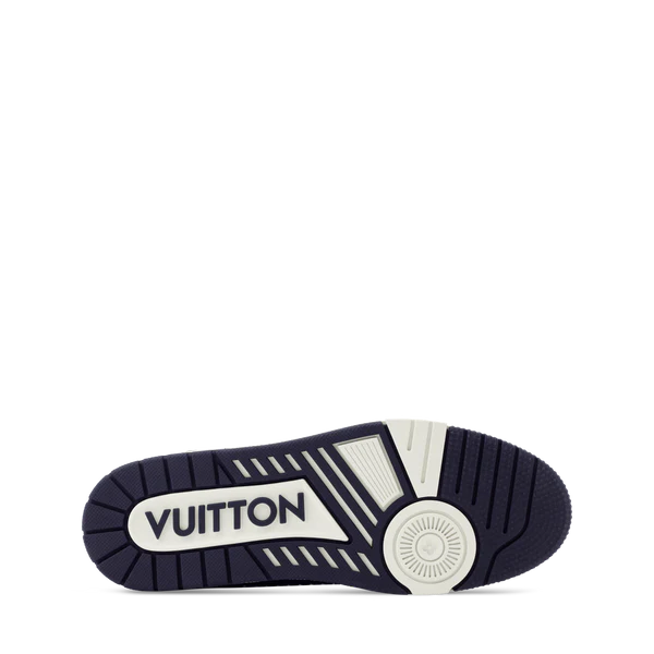 Louis Vuitton LV Trainer Indigo Blue Denim Sneakers with Swarovski Pearls
