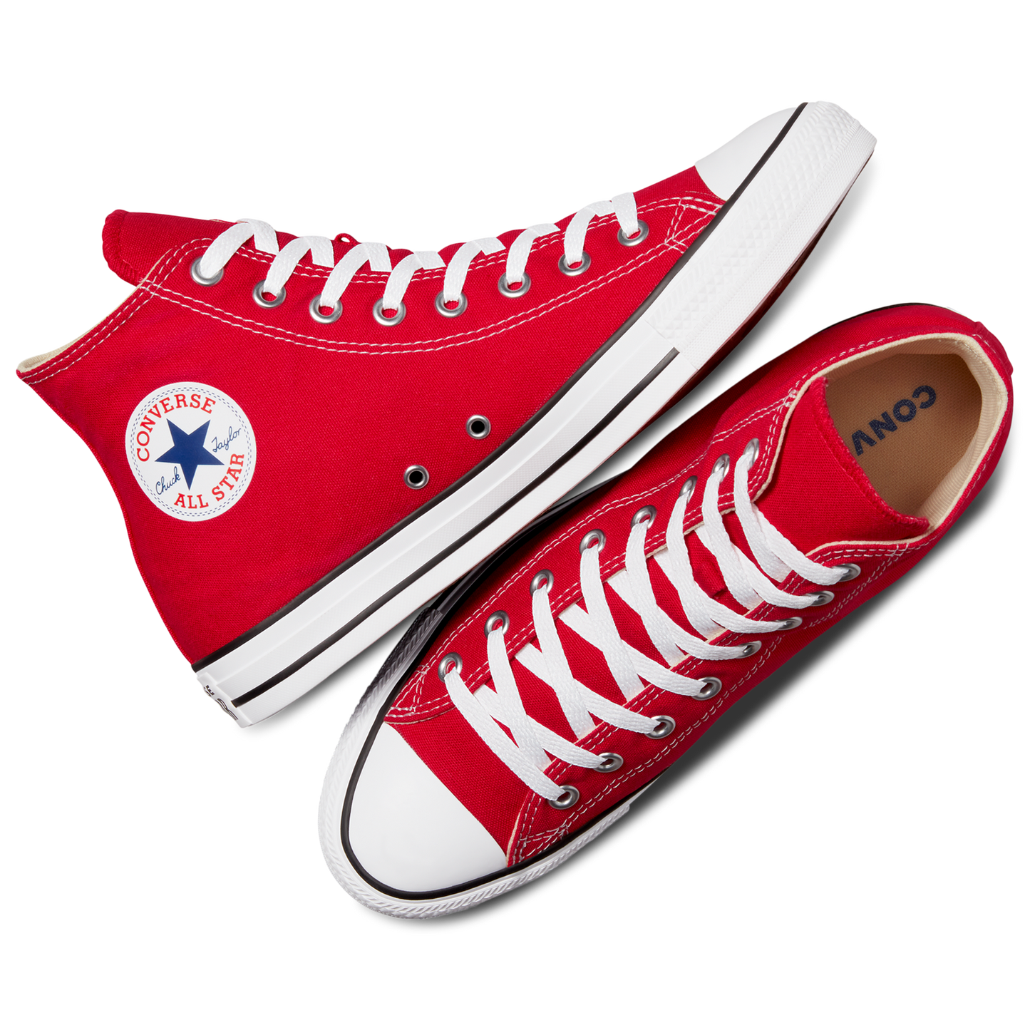 Converse All Star High Top - Men's - Bright Red/White