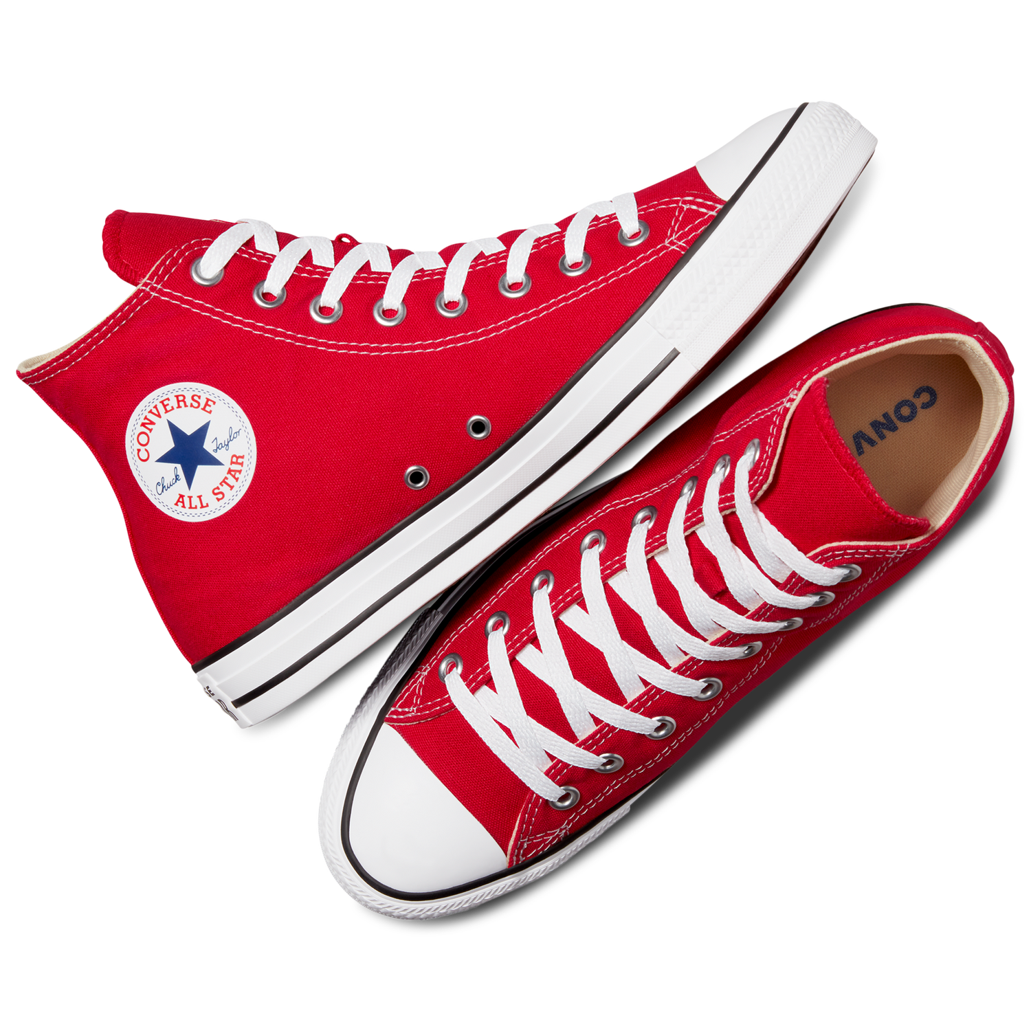 Converse All Star High Top - Men's - Bright Red/White