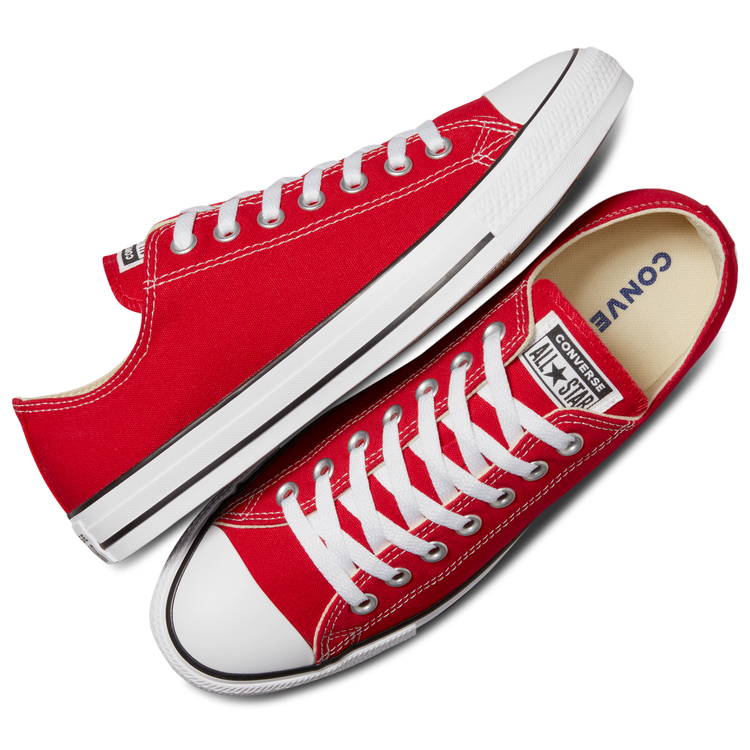 Converse All Star Low Top - Men's - White/Bright Red