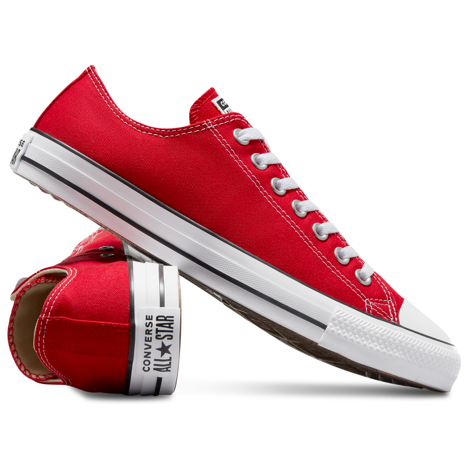 Converse All Star Low Top - Men's - White/Bright Red