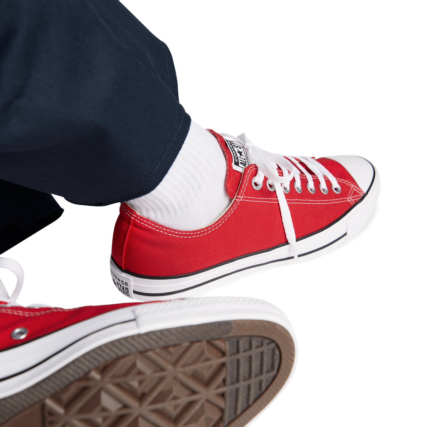 Converse All Star Low Top - Men's - White/Bright Red