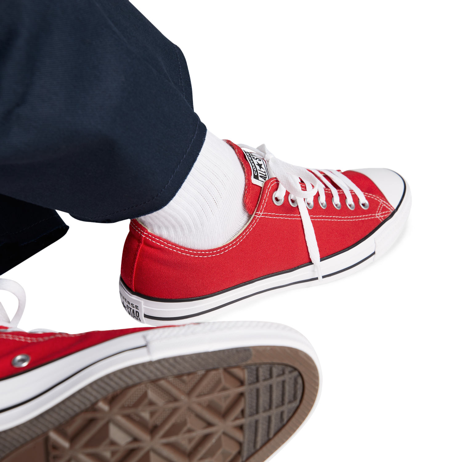 Converse All Star Low Top - Men's - White/Bright Red
