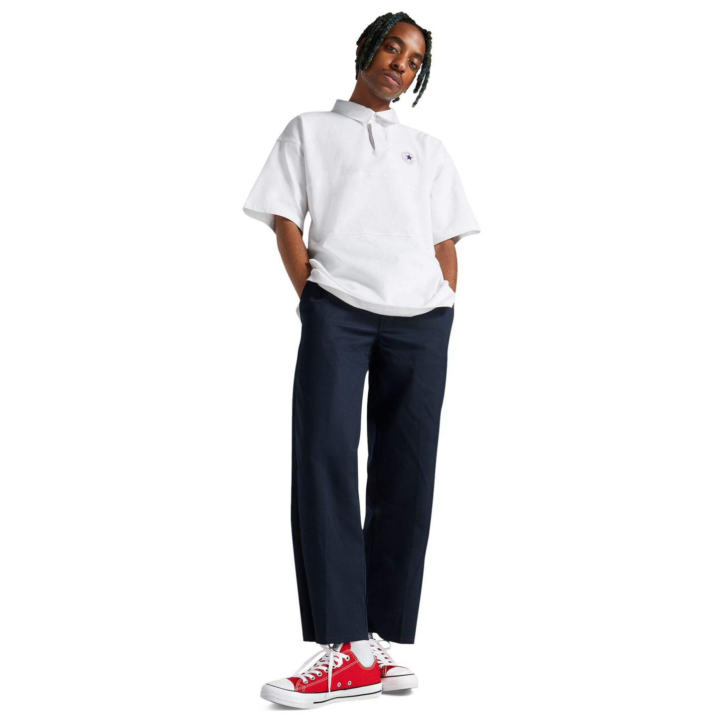 Converse All Star Low Top - Men's - White/Bright Red