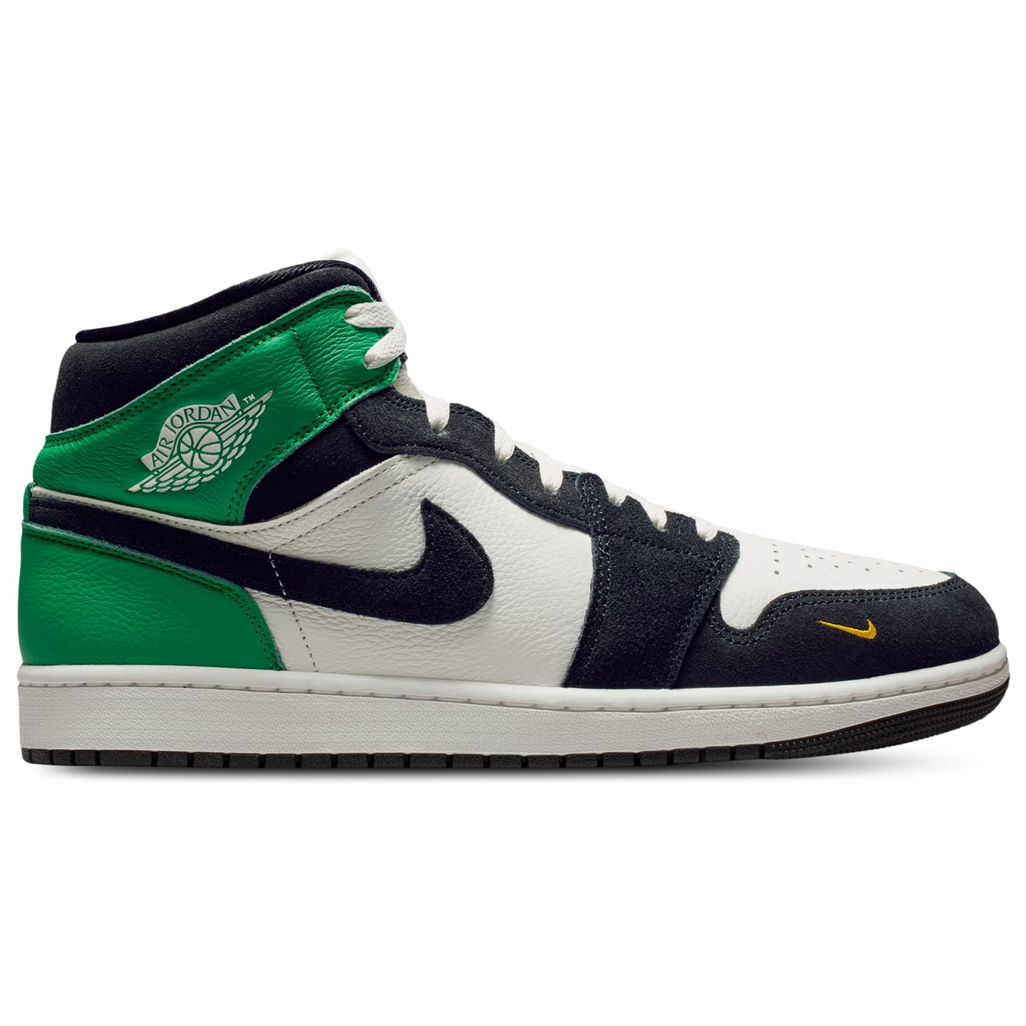 Jordan AJ 1 Mid SE - Men's - White/Black/Green