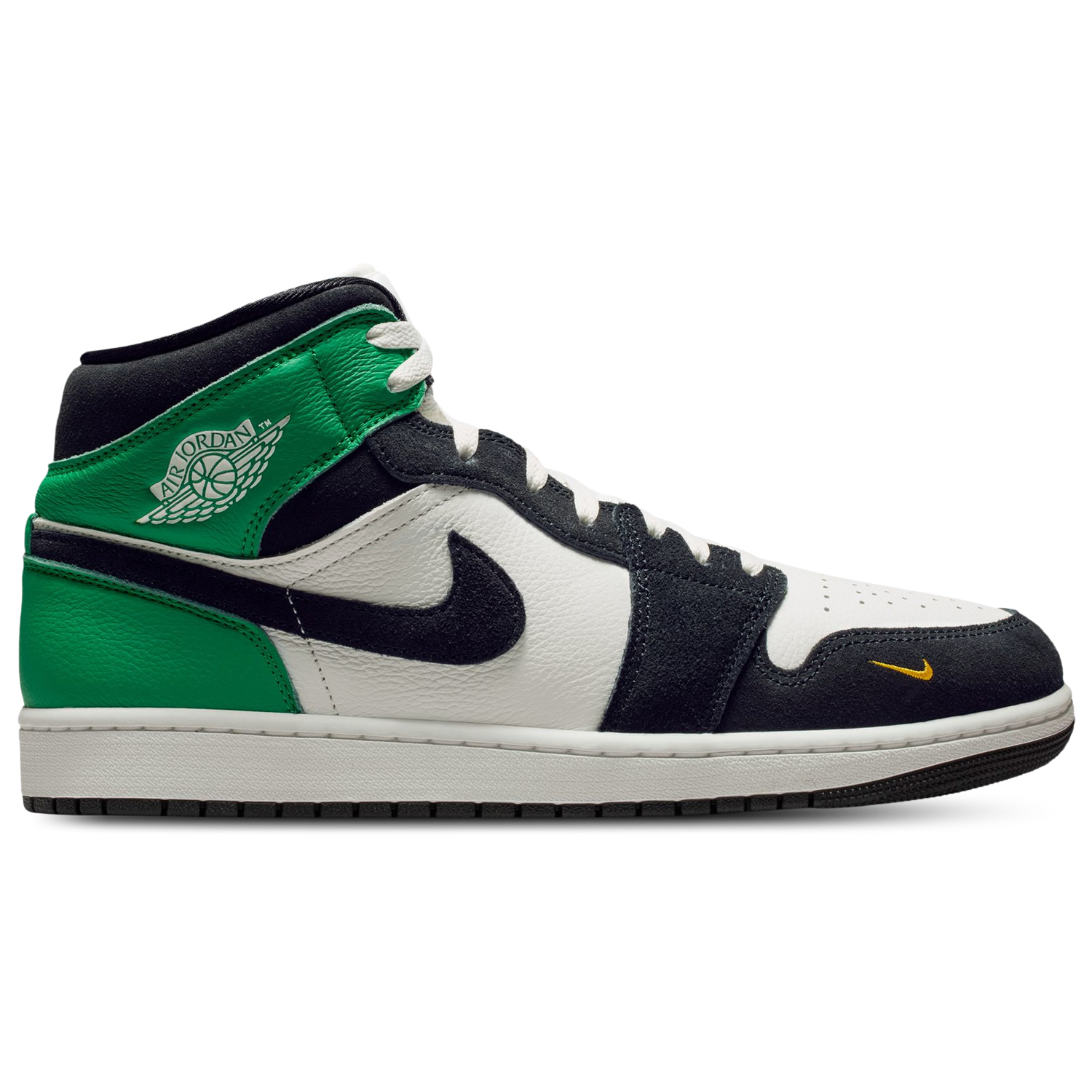 Jordan AJ 1 Mid SE - Men's - White/Black/Green