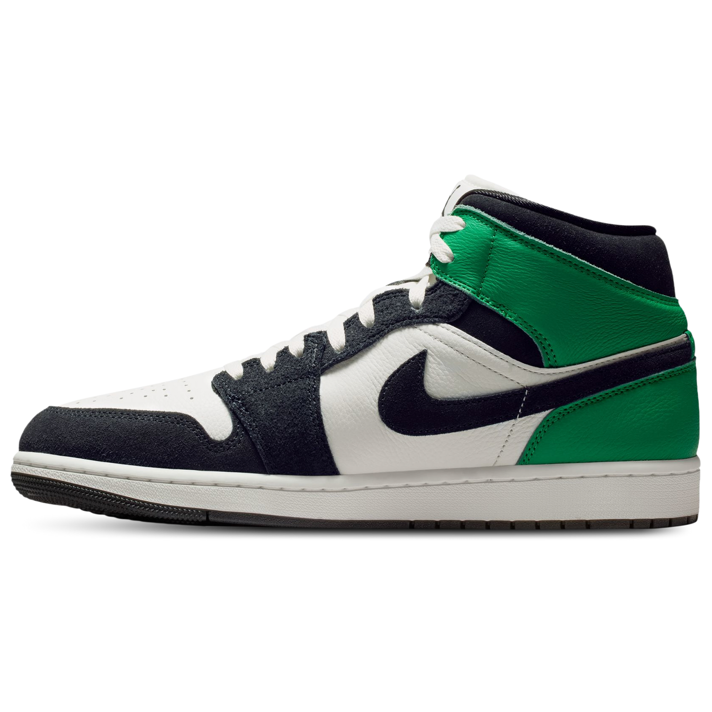 Jordan AJ 1 Mid SE - Men's - White/Black/Green