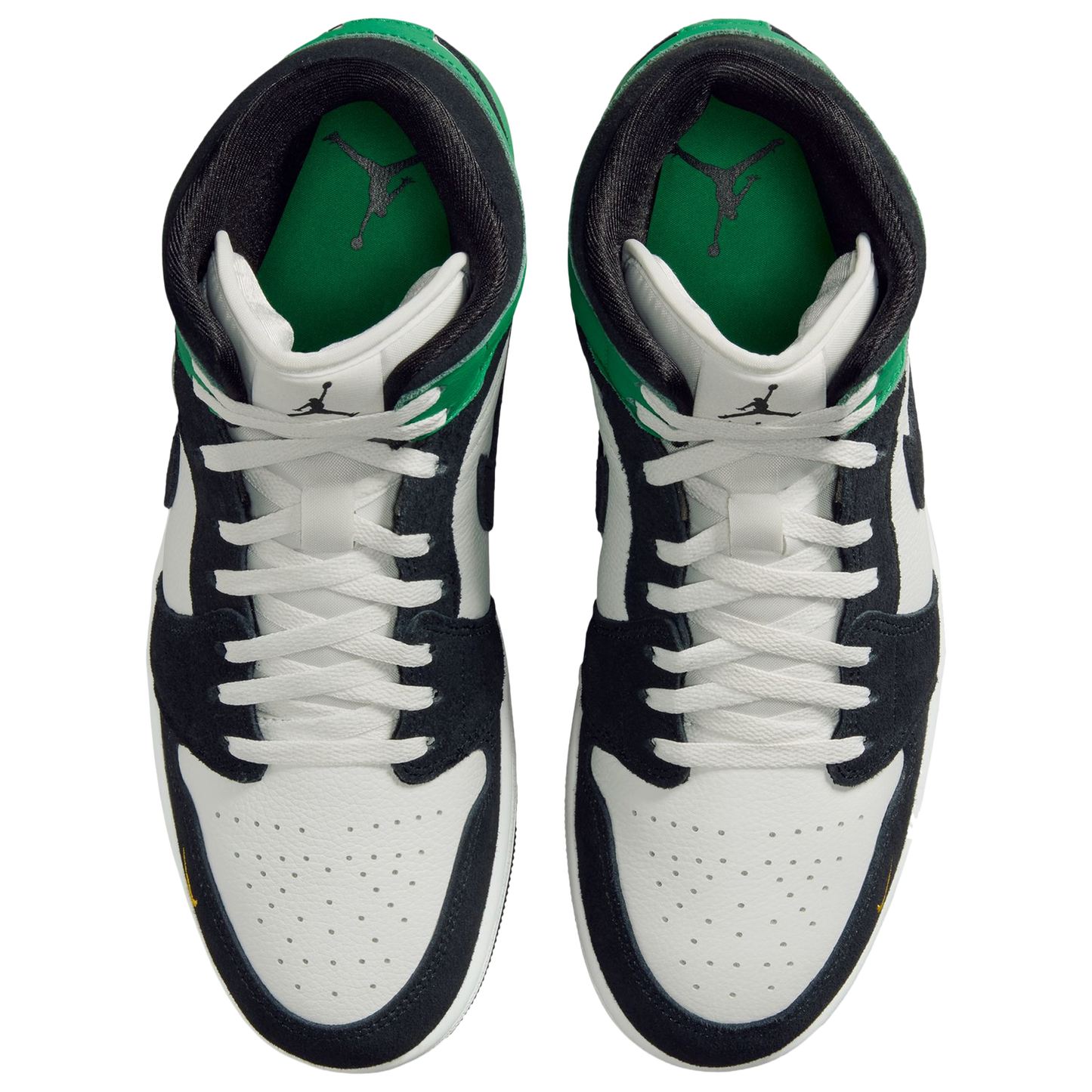 Jordan AJ 1 Mid SE - Men's - White/Black/Green