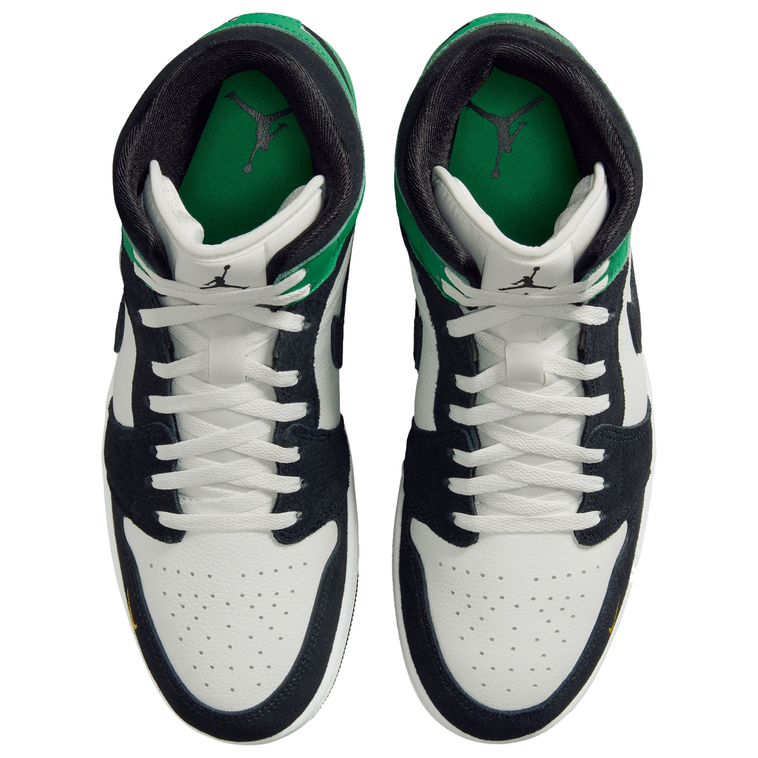 Jordan AJ 1 Mid SE - Men's - White/Black/Green