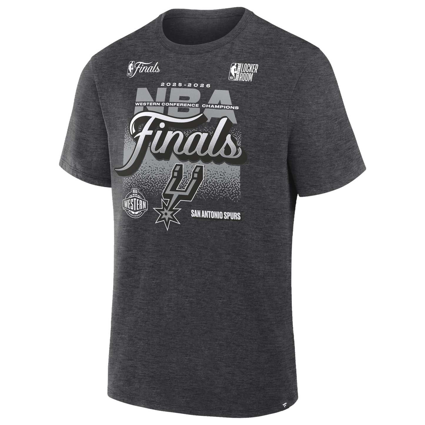 Fanatics Spurs Conference Champions Locker Room T-Shirt - Men's - Charcoal Heather