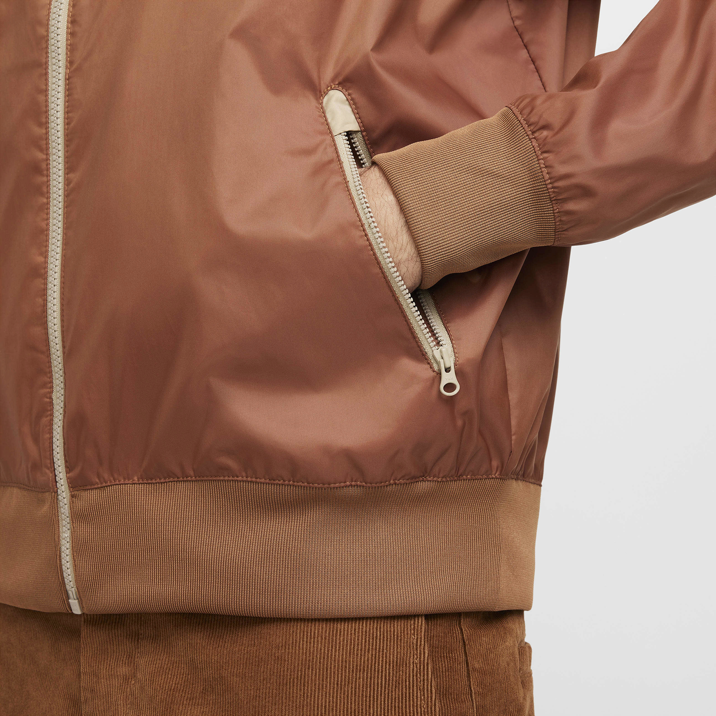 Nike Woven Windrunner Lined Hooded Jacket - Men's - Sail/Khaki/Light British Tan