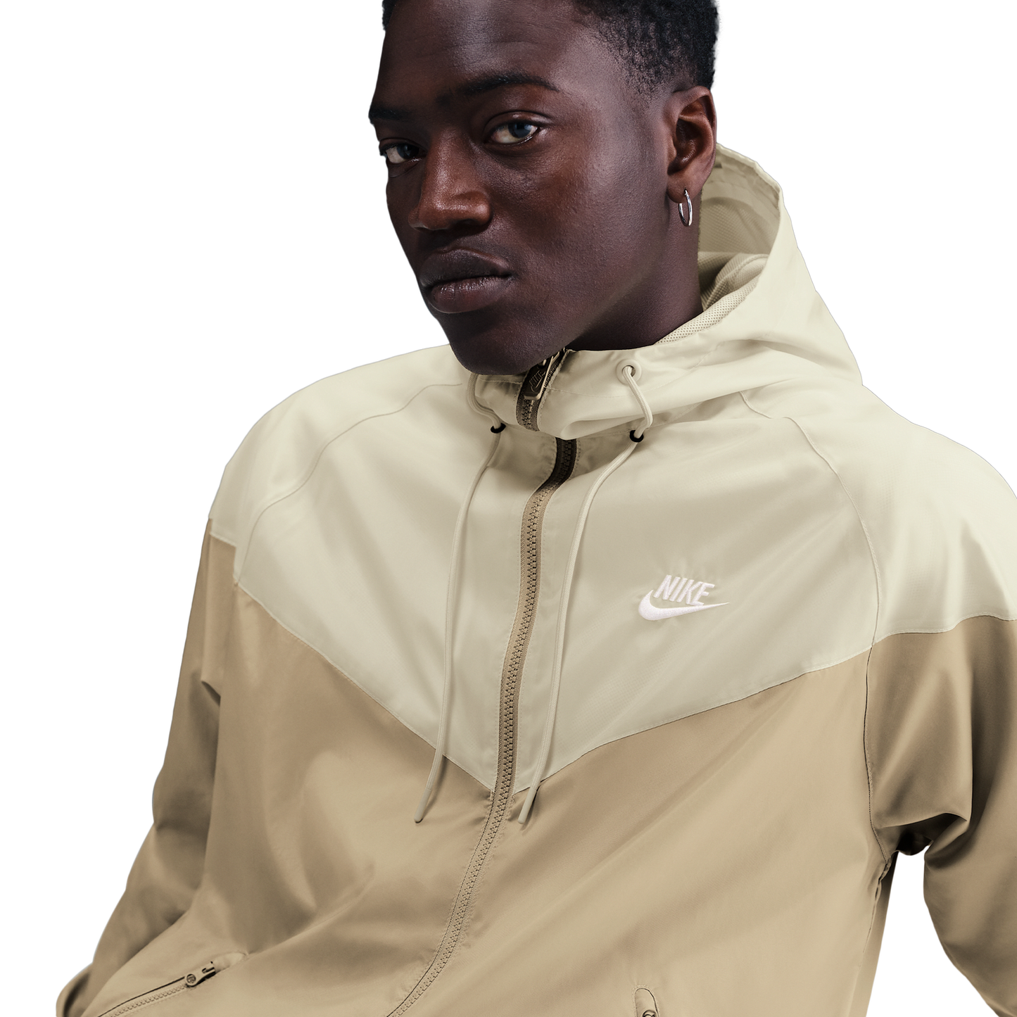 Nike Woven Windrunner Lined Hooded Jacket - Men's - Parachute Beige/Lt Khaki/White