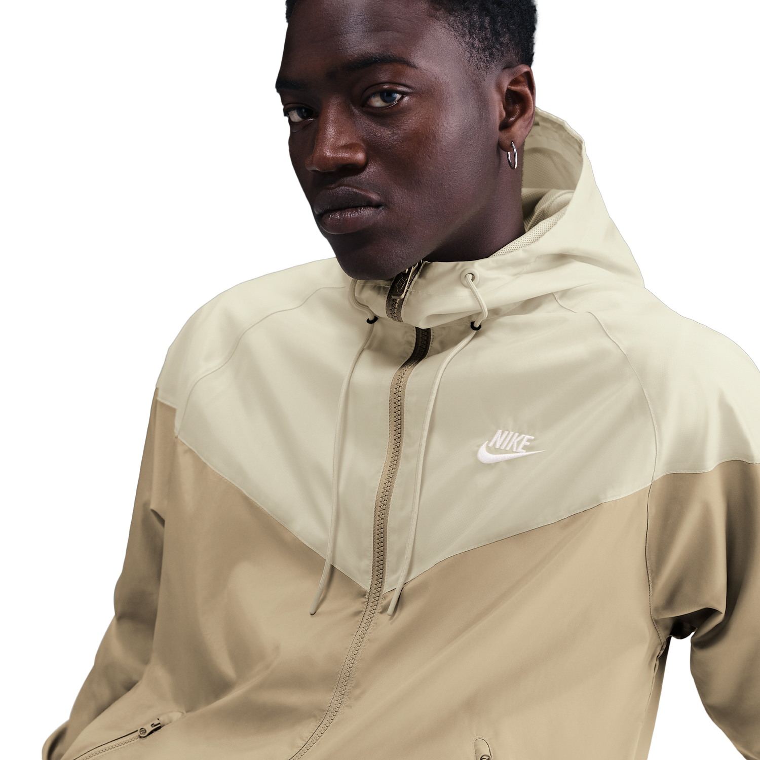 Nike Woven Windrunner Lined Hooded Jacket - Men's - Parachute Beige/Lt Khaki/White
